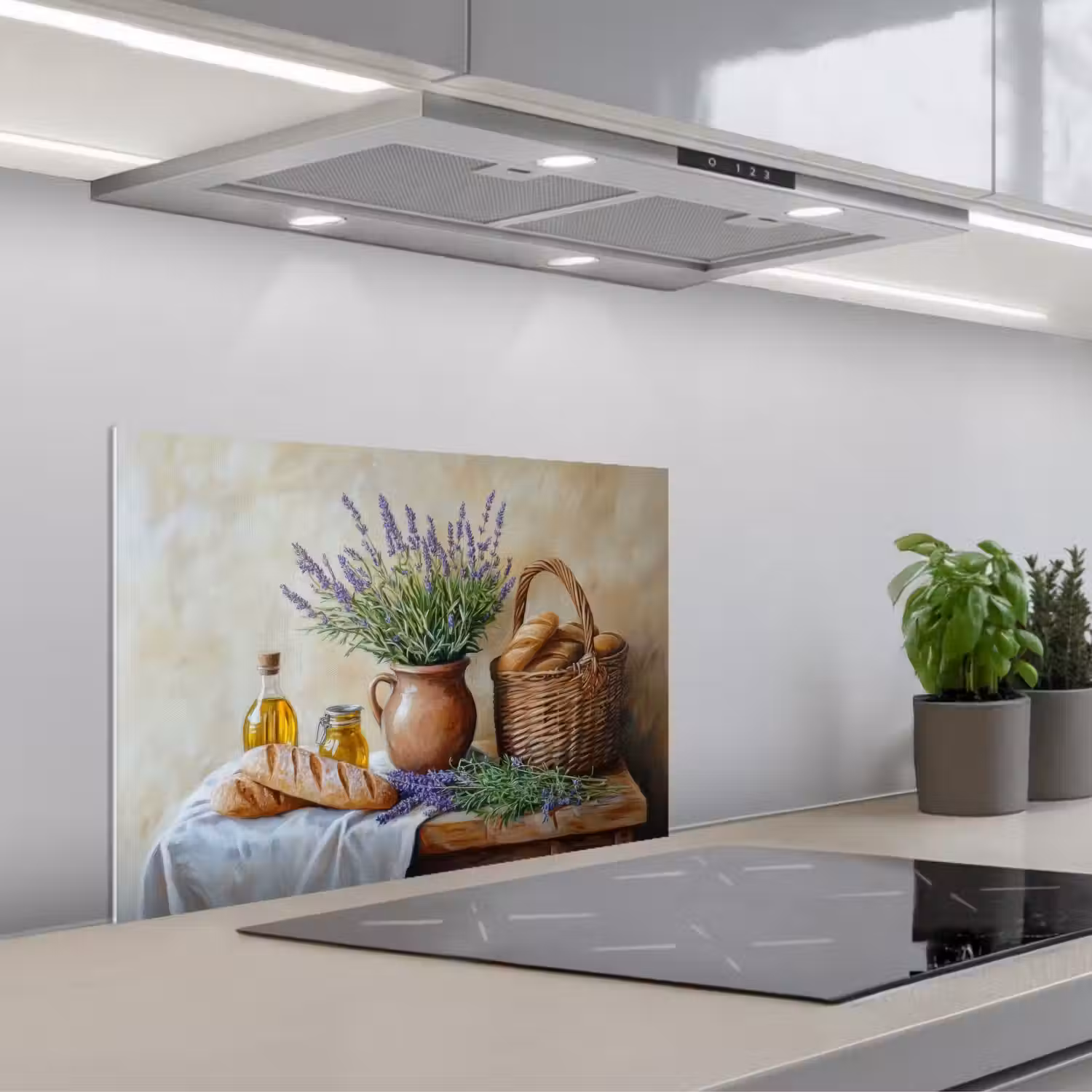 Lavendel - Brood - Stilleven keuken achterwand spatscherm klein -3d_schuin