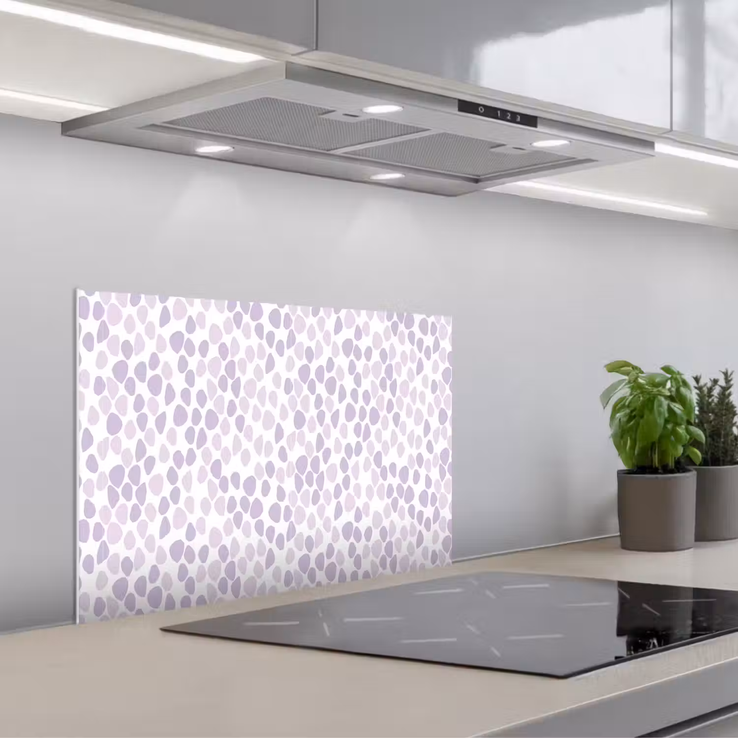 Paars - Vormen - Patroon keuken achterwand spatscherm klein 900 -3d_schuin
