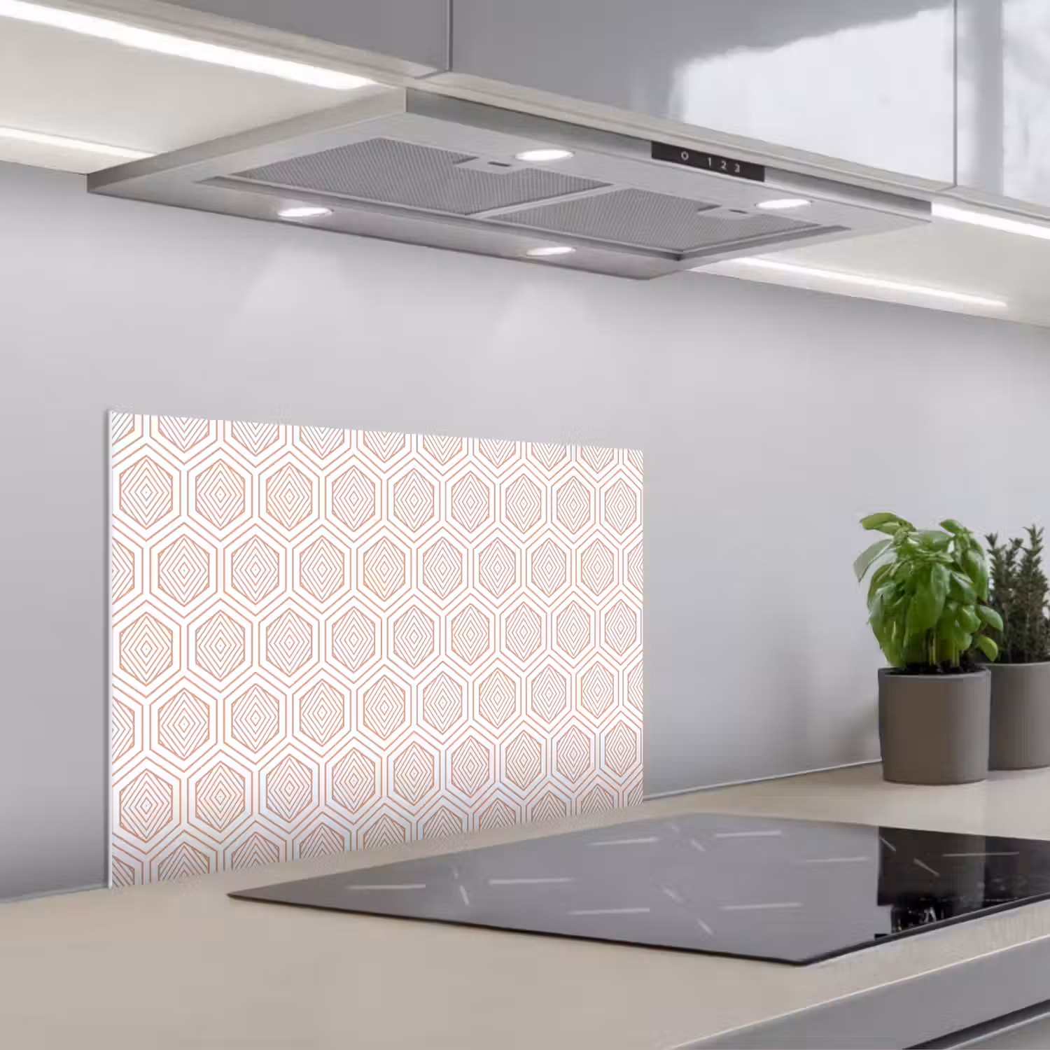 Lijnen - Patroon - Symmetrisch keuken achterwand spatscherm klein 900 -3d_schuin