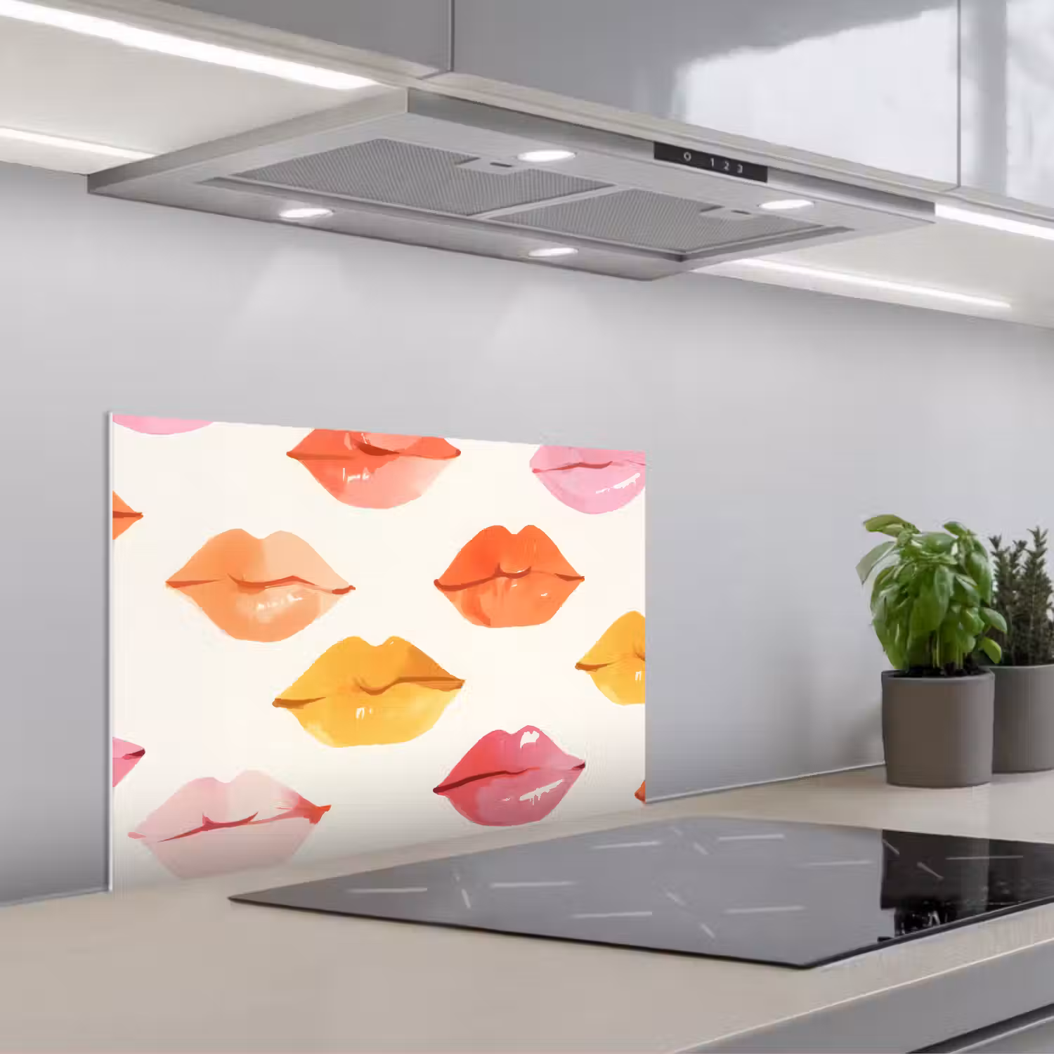 Lippen - Kleurrijk - Glanzend keuken achterwand spatscherm klein -3d_schuin