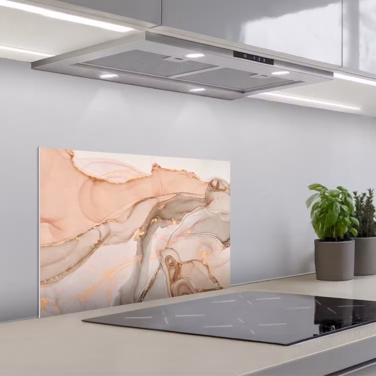 Marmer - Roze - Rosé keuken achterwand spatscherm klein -3d_schuin