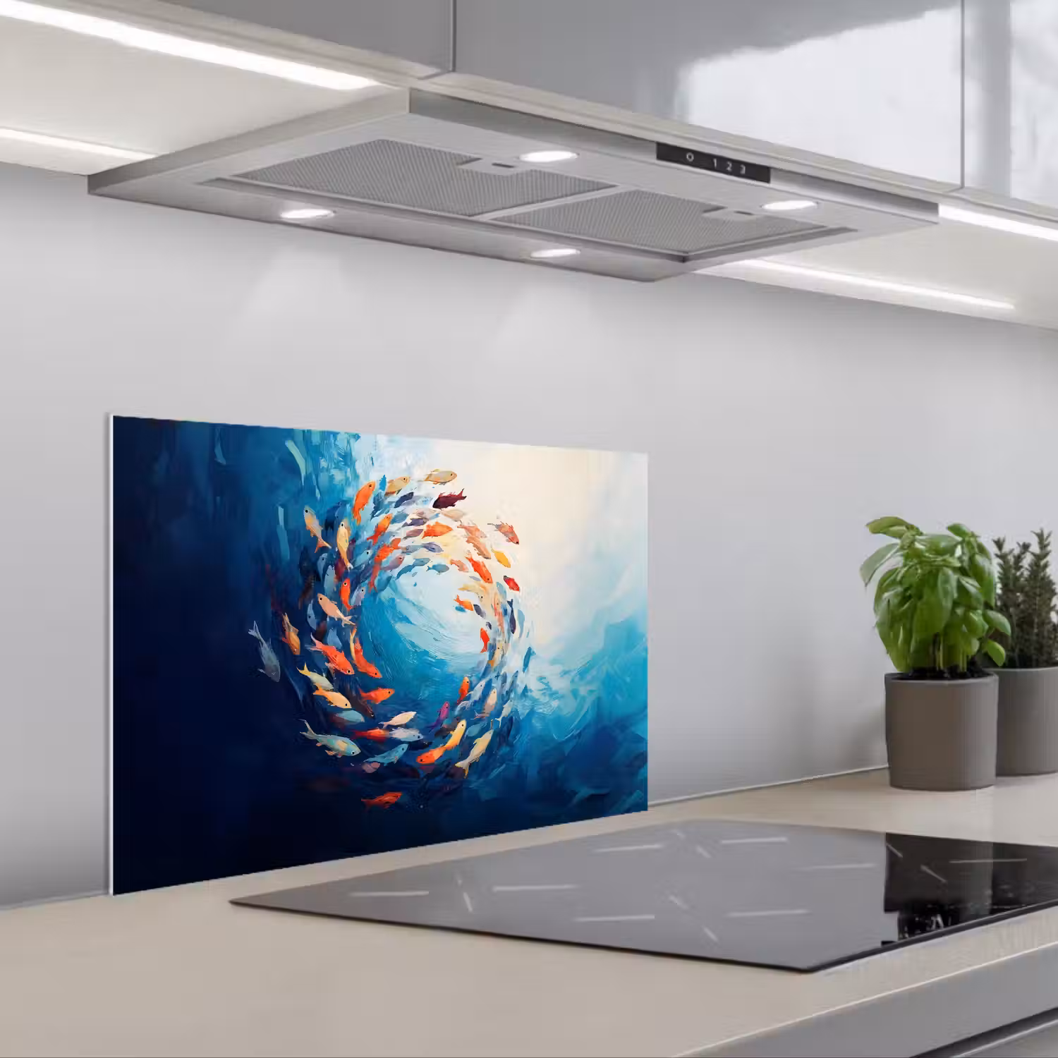 Zee - Vissen - Kleurrijk - Dynamisch keuken achterwand spatscherm klein -3d_schuin