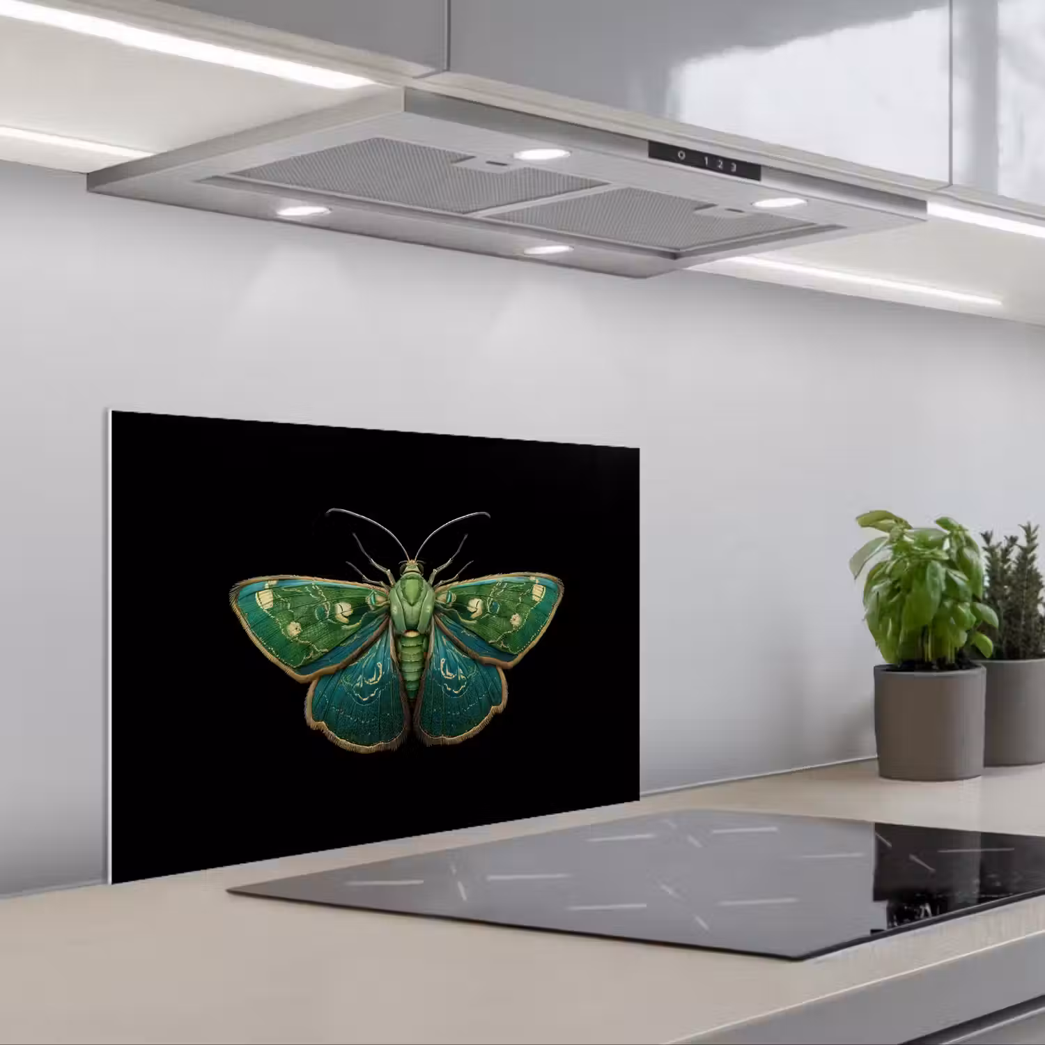 Mot - Levendig - Groen keuken achterwand spatscherm klein -3d_schuin
