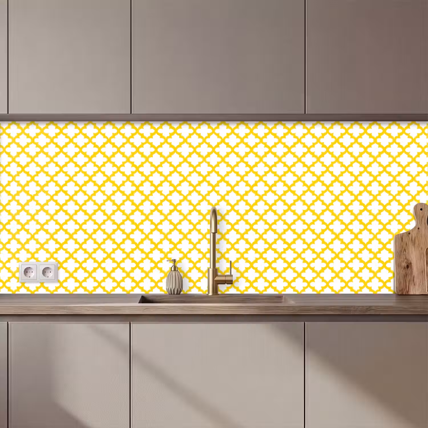 Patroon - Geometrisch - Klassiek - Geel keuken achterwand 2 middel 871 zz_3dshopping