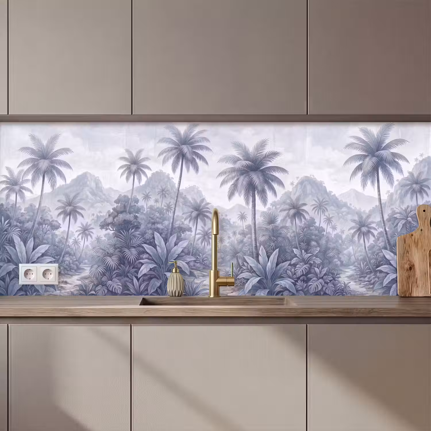 Natuur - Boom - Tropisch - Landschap - Blauw keuken achterwand 2 middel zz_3dshopping