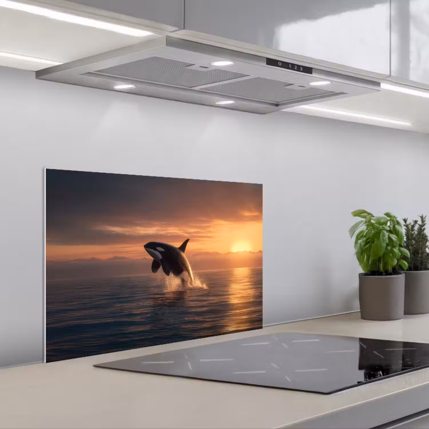 Orka - Zee - Zonsondergang keuken achterwand spatscherm klein -3d_schuin