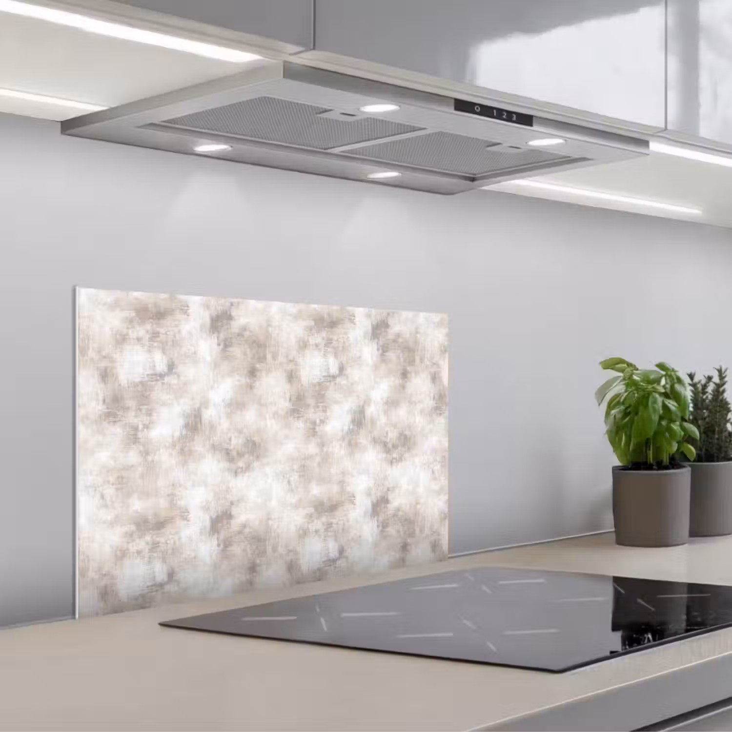 Organisch - Patroon - Gemêleerd keuken achterwand spatscherm klein 900 -3d_schuin