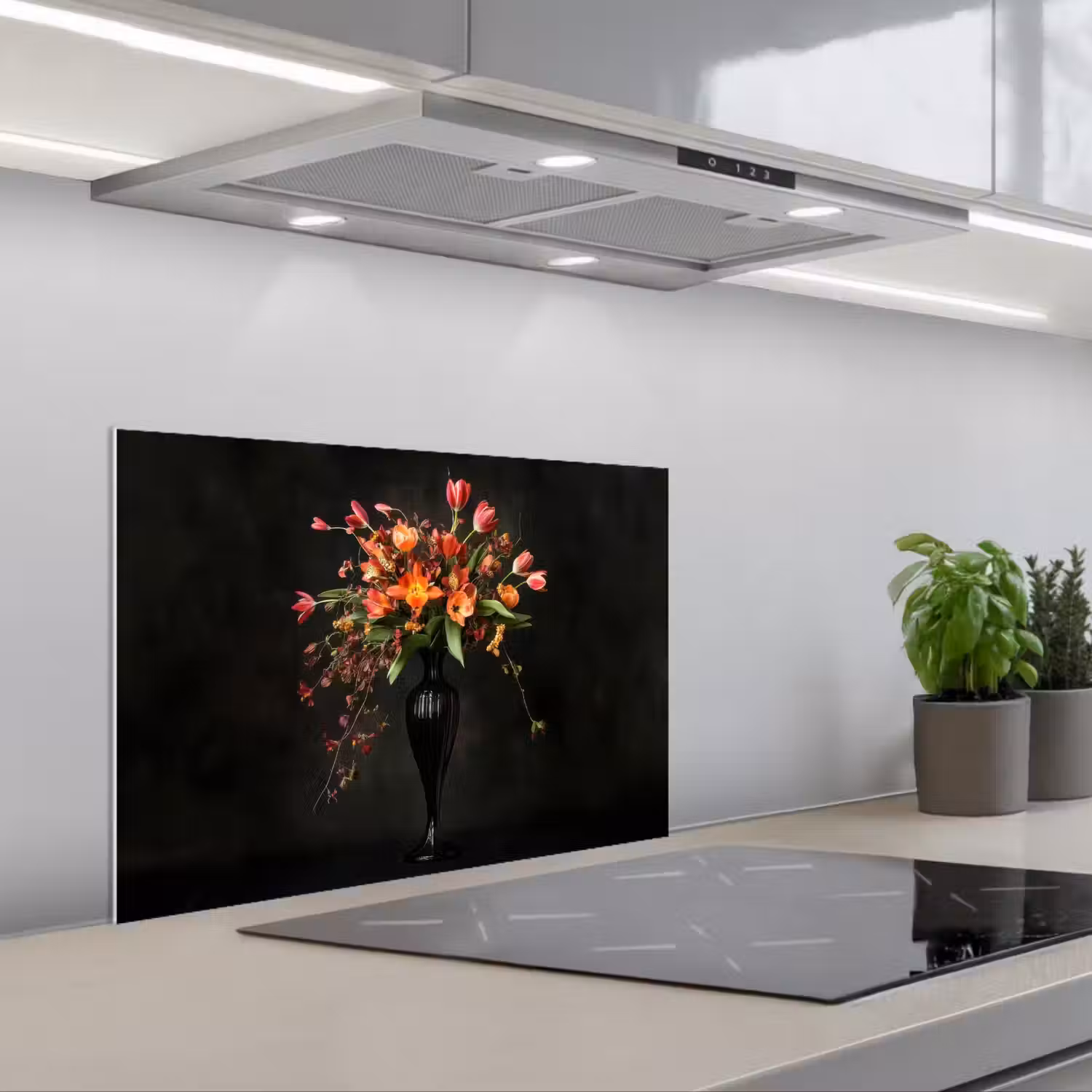 Sierlijk - Boeket - Vaas keuken achterwand spatscherm klein -3d_schuin