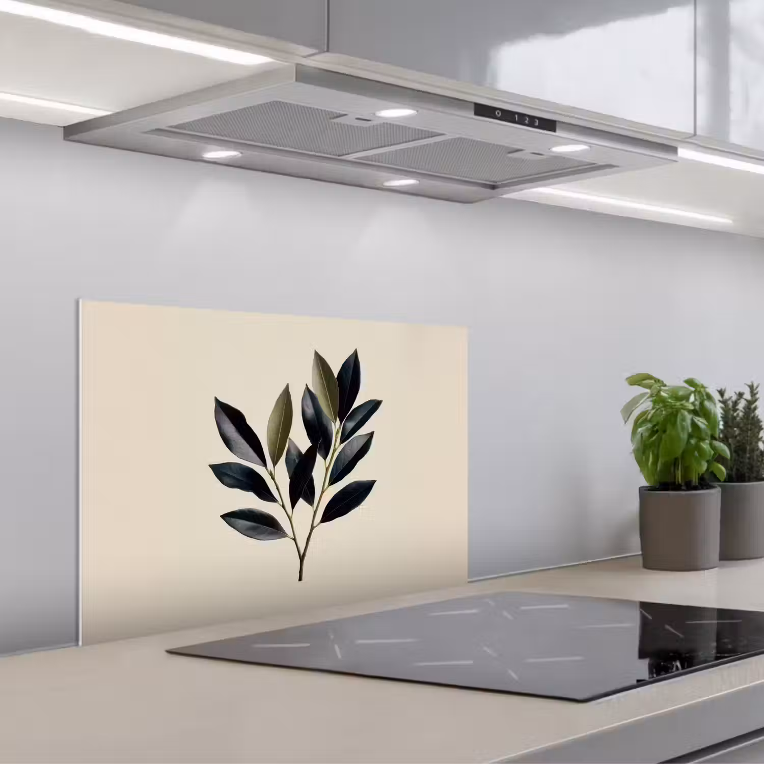 Ovaal - Olijfgroen - Simpel keuken achterwand spatscherm klein -3d_schuin