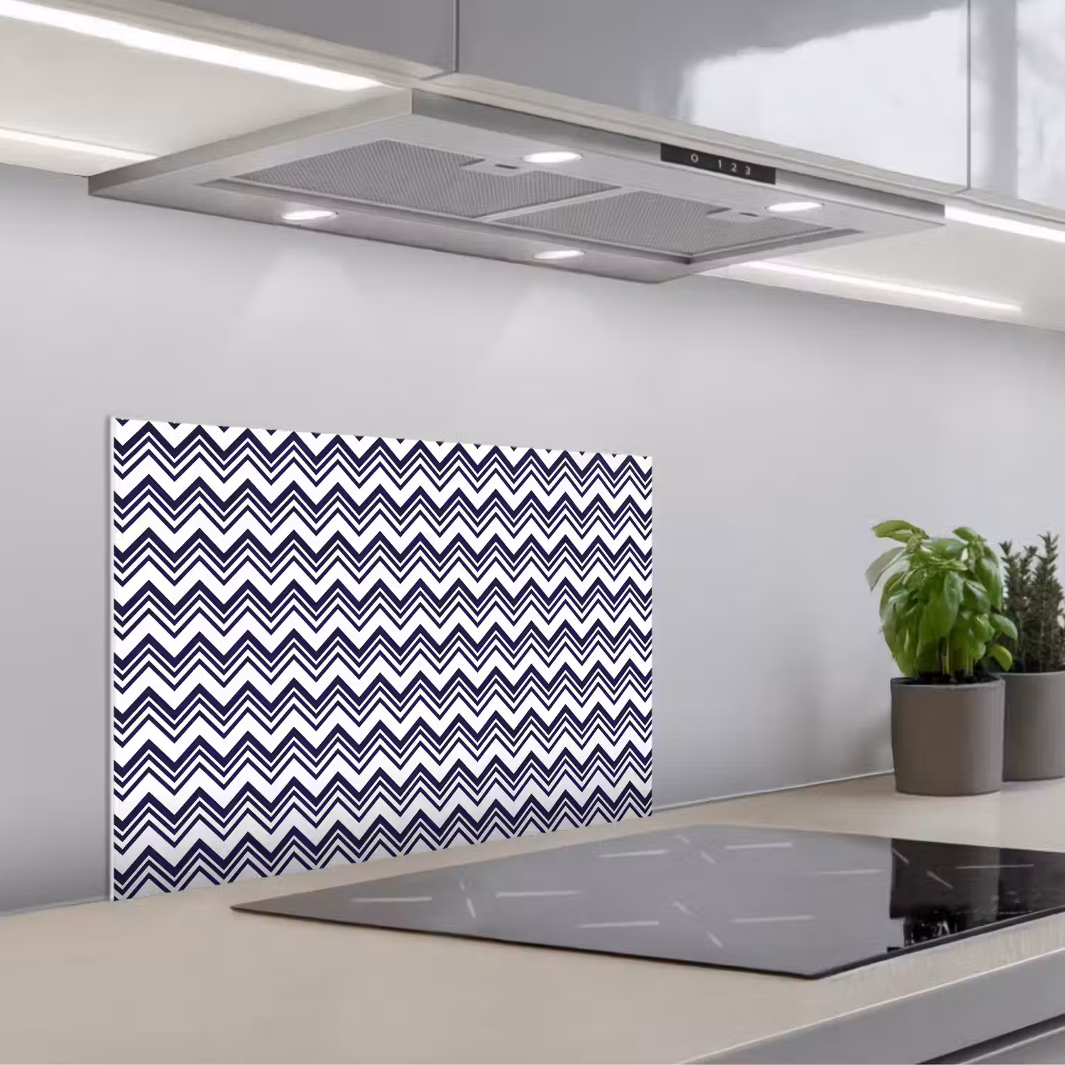 Oceaan - Golven - Blauw - Wit keuken achterwand spatscherm klein 900 -3d_schuin