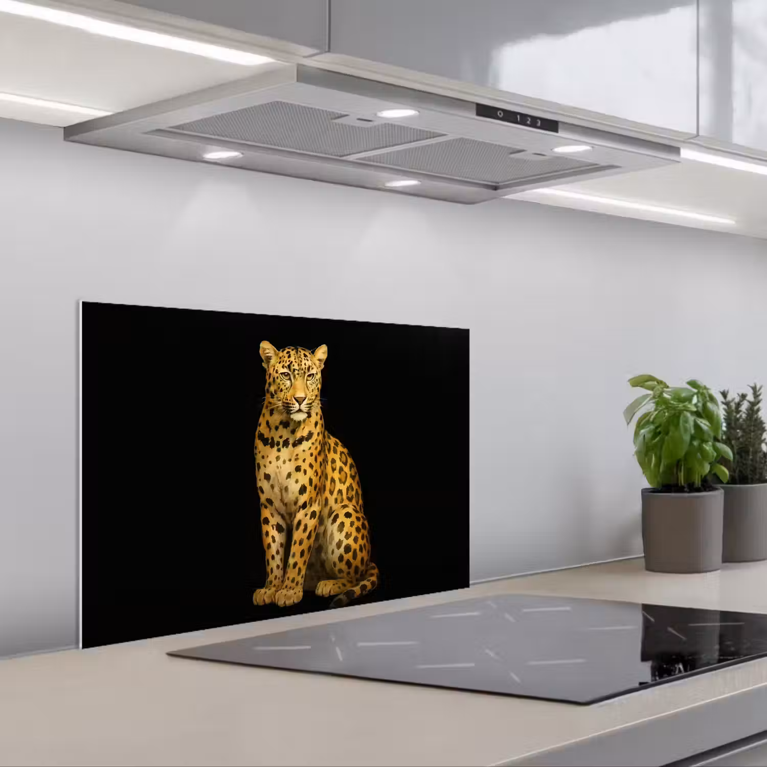 Panter - Realistisch - Bruin keuken achterwand spatscherm klein -3d_schuin
