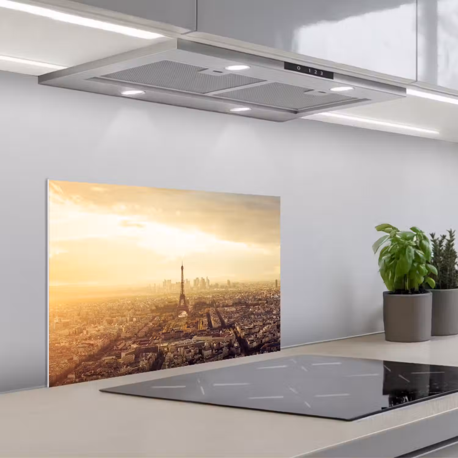 Parijs - Skyline - Zonsondergang - Steden keuken achterwand spatscherm klein -3d_schuin