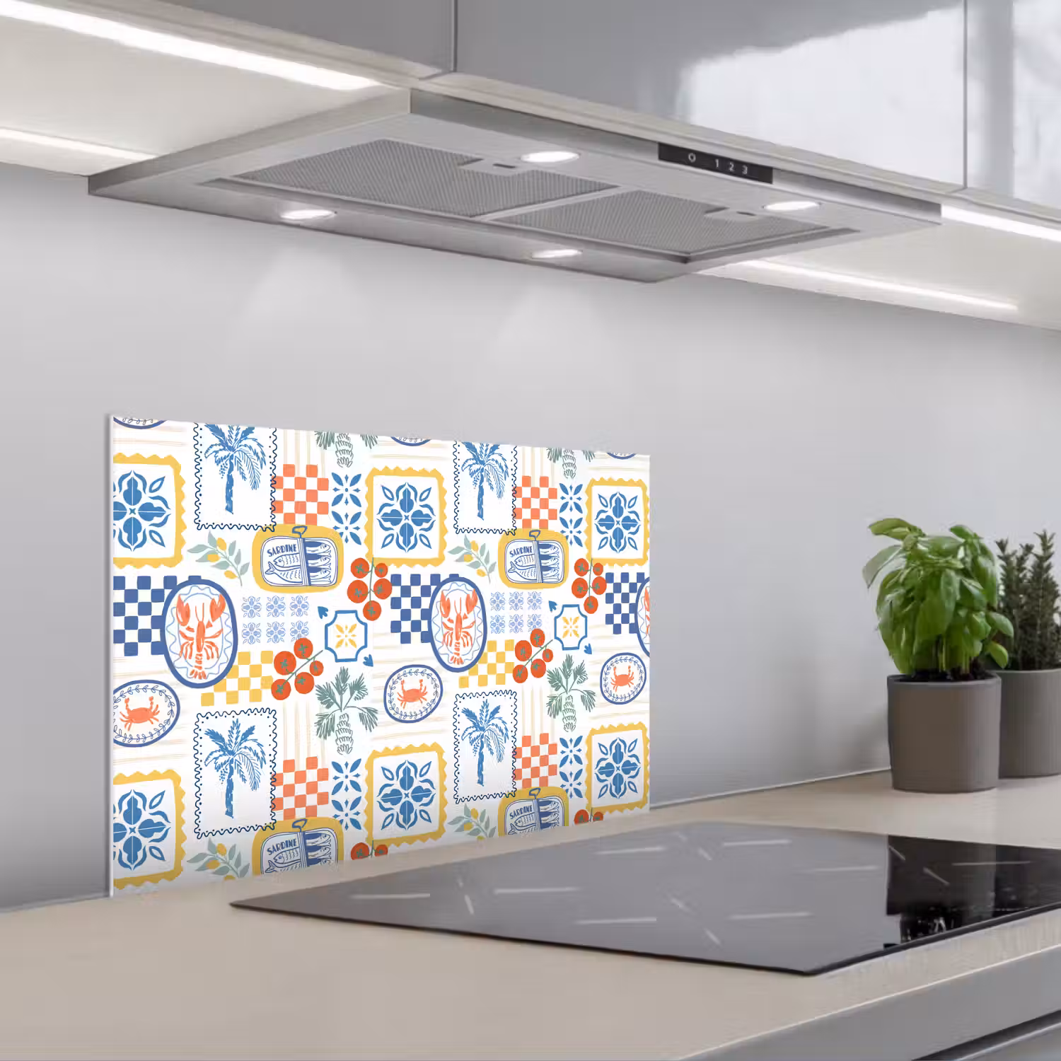 Zee - Sfeer - Tomaat - Mozaïek keuken achterwand spatscherm klein 900 -3d_schuin