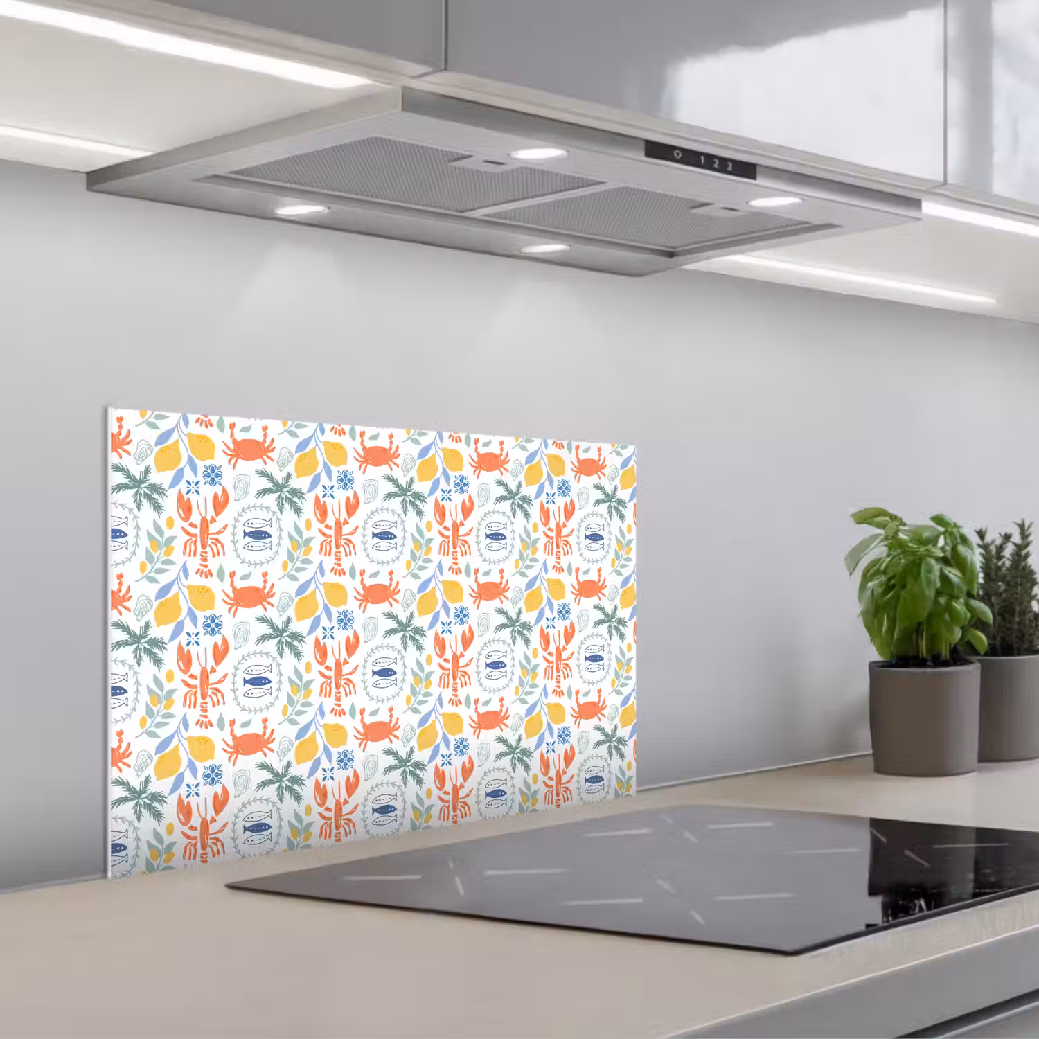 Zee - Sfeer - Citroen - Vis keuken achterwand spatscherm klein 900 -3d_schuin