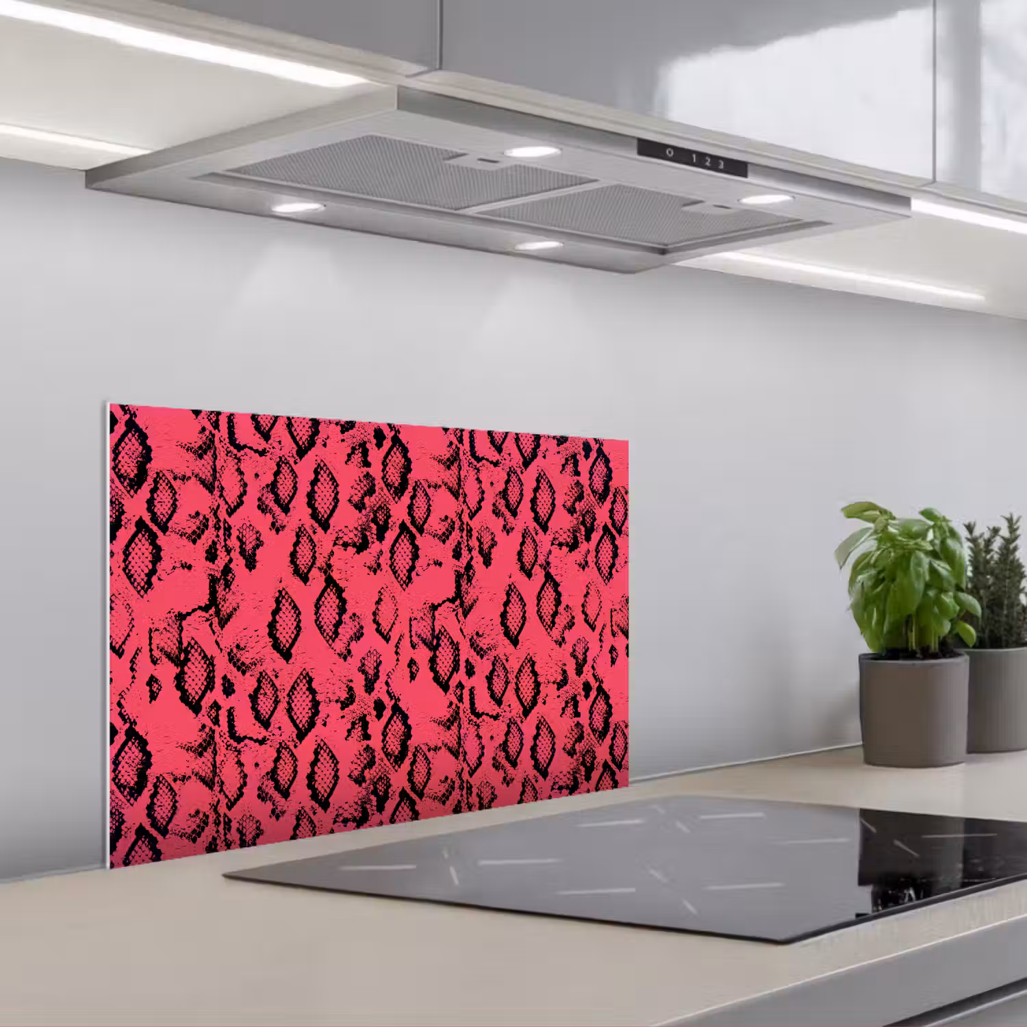 Roze - Slang - Motief keuken achterwand spatscherm klein 900 -3d_schuin