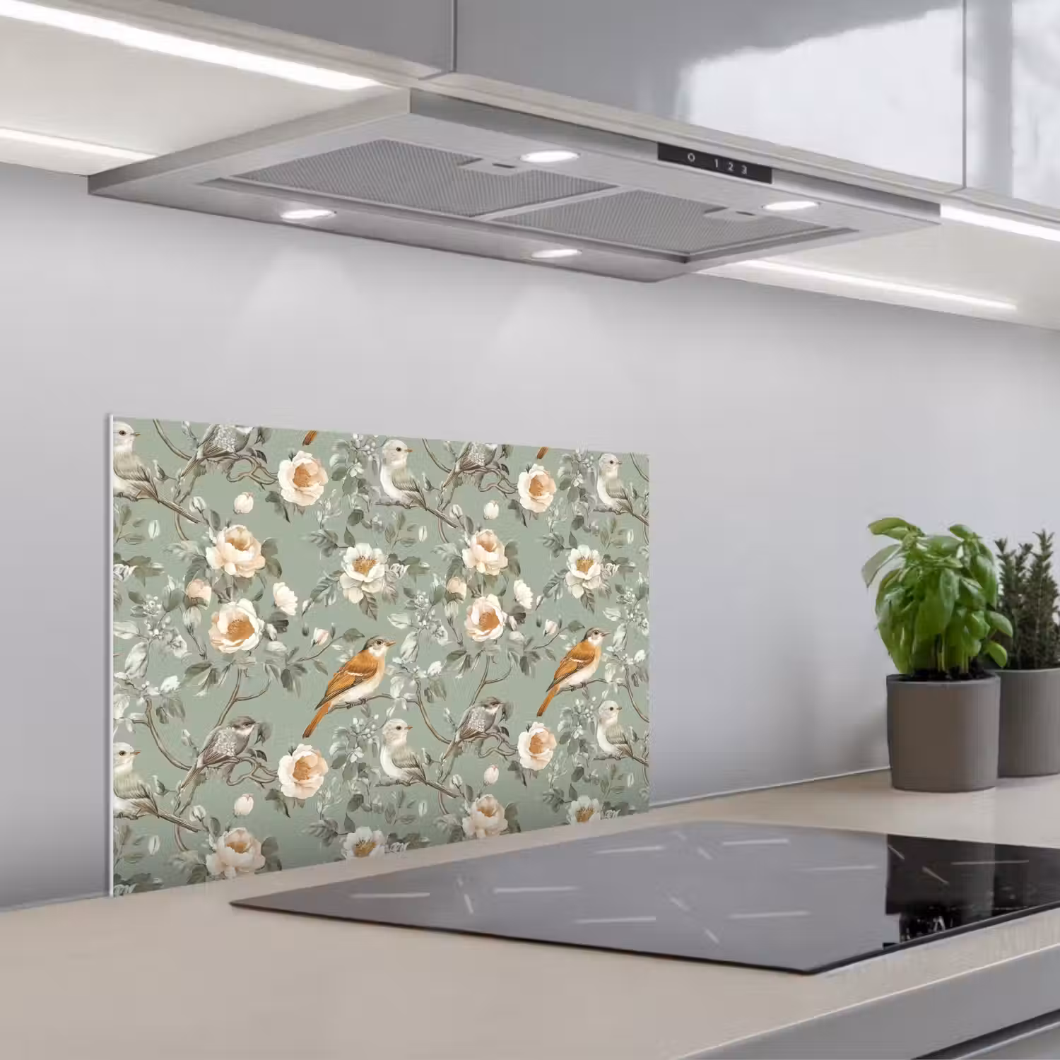 Roze - Vogels - Kleurrijk keuken achterwand spatscherm klein 900 -3d_schuin