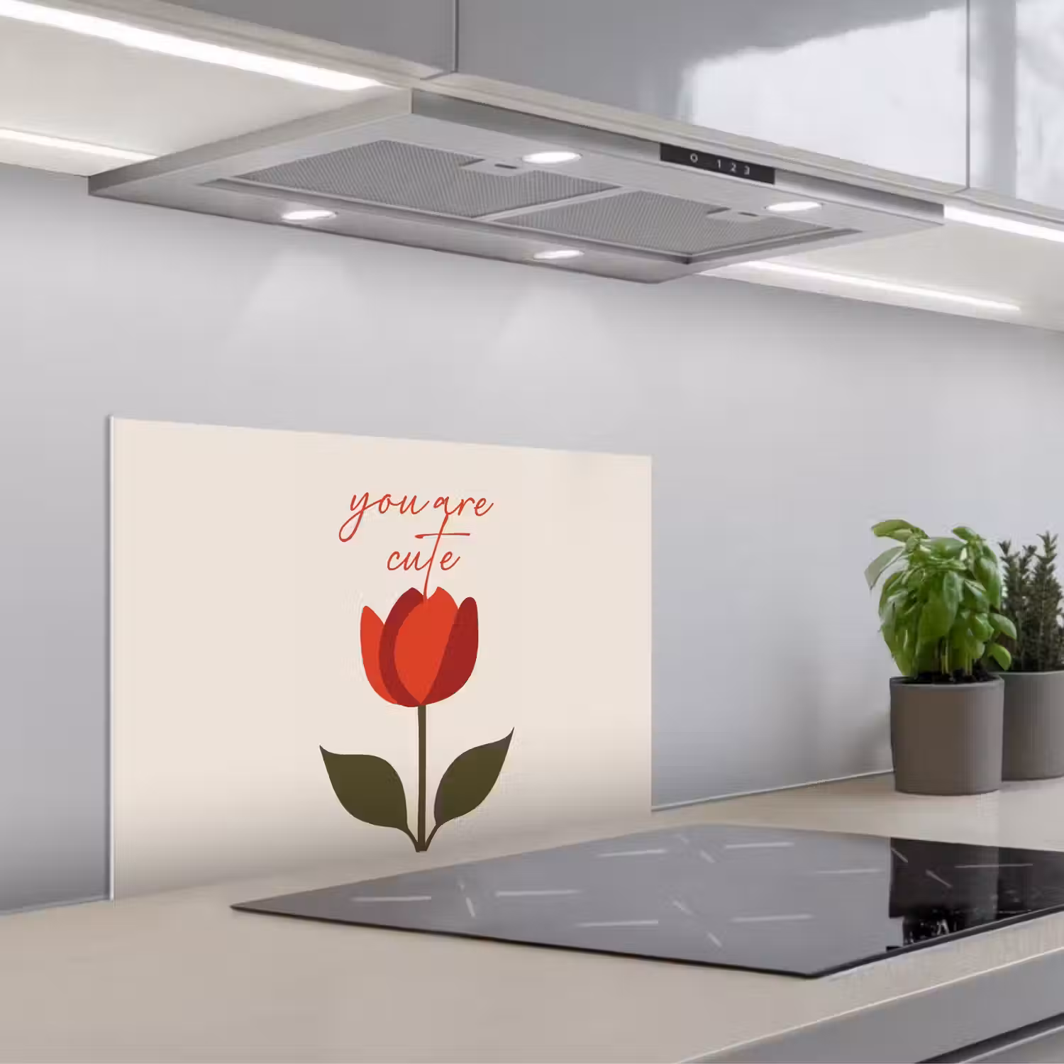 Roos - Rood - Bloem - Valentijn keuken achterwand spatscherm klein -3d_schuin