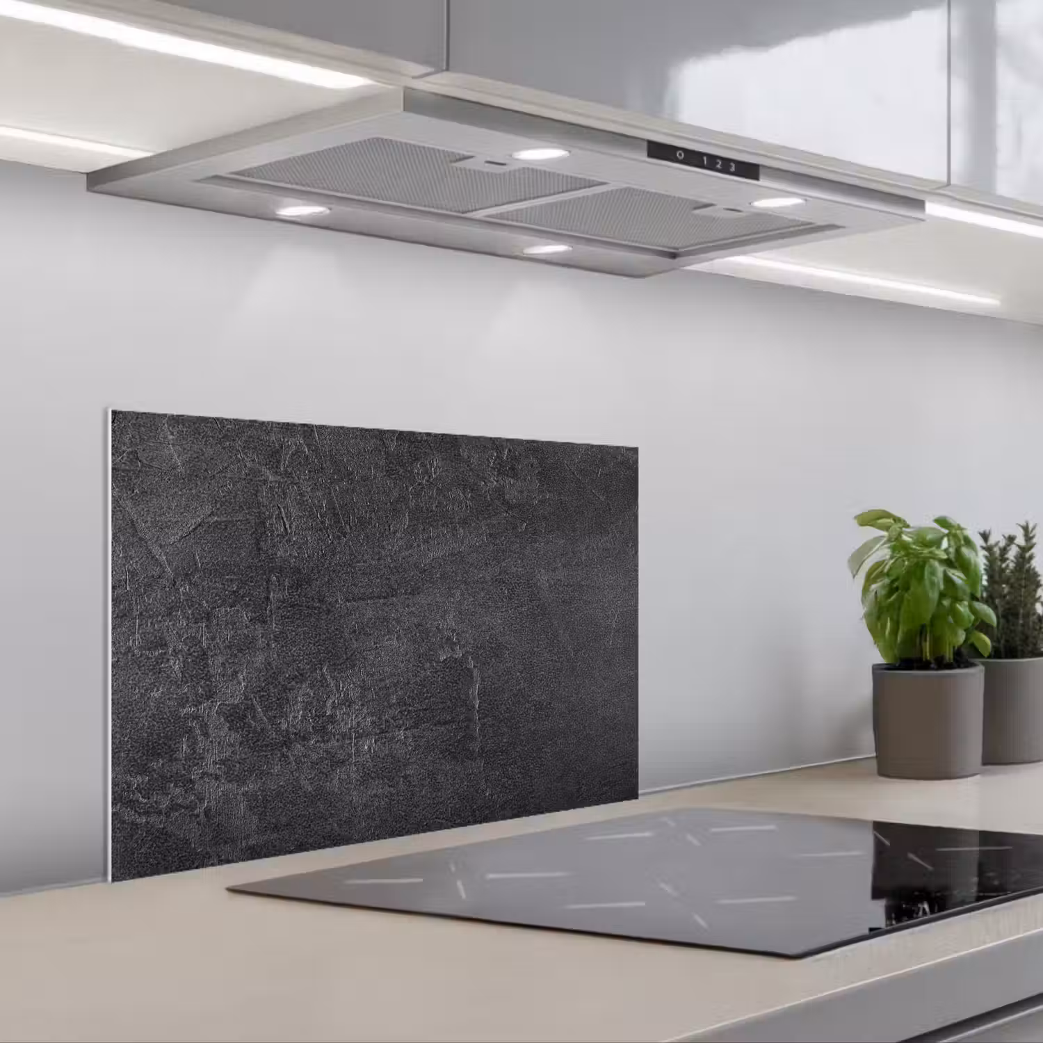 Leisteen - Beton - Natuursteen - Grijs - Industrieel keuken achterwand spatscherm klein -3d_schuin