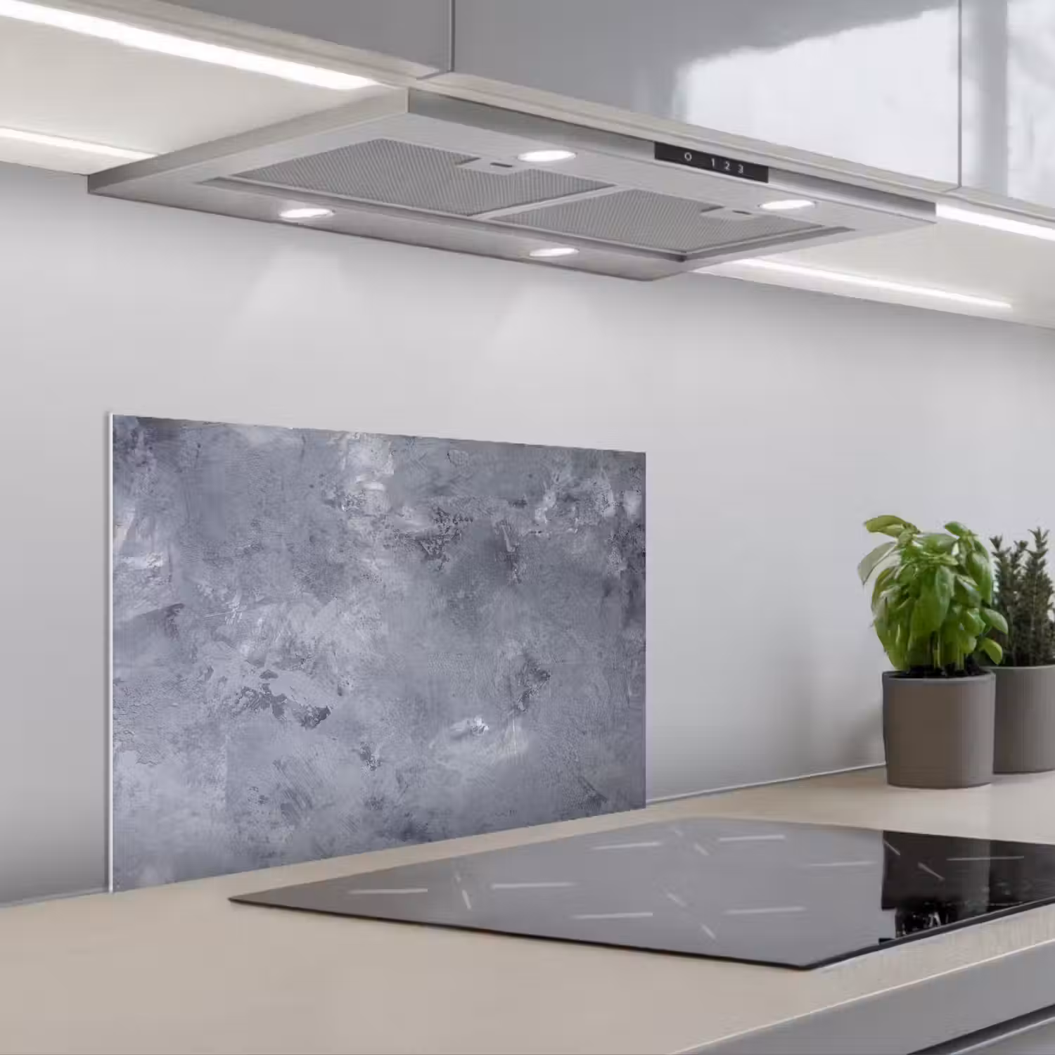 Leisteen - Beton - Retro - Structuren - Grijs - Rustiek keuken achterwand spatscherm klein -3d_schuin