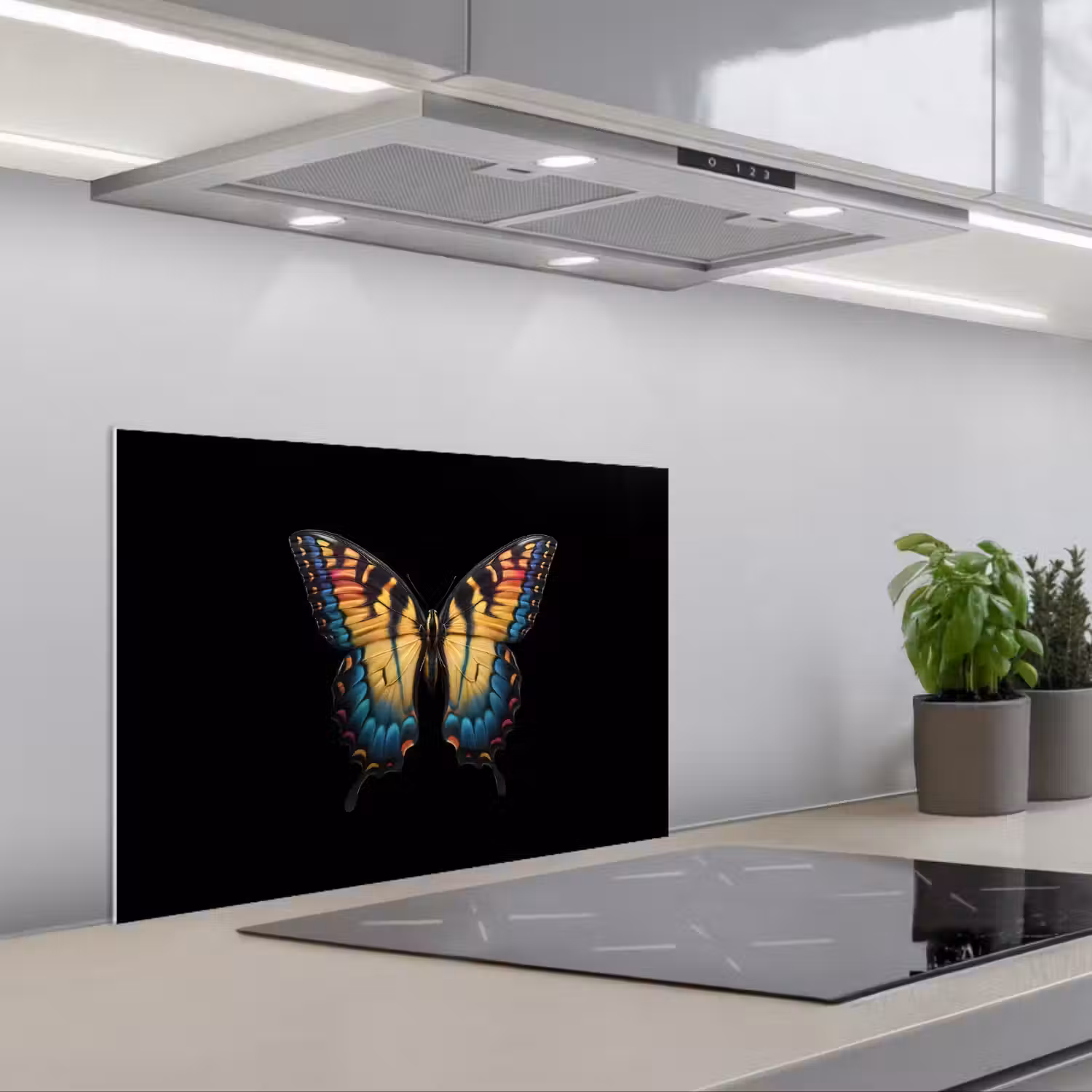 Vlinder - Kleurrijk - Speels keuken achterwand spatscherm klein -3d_schuin