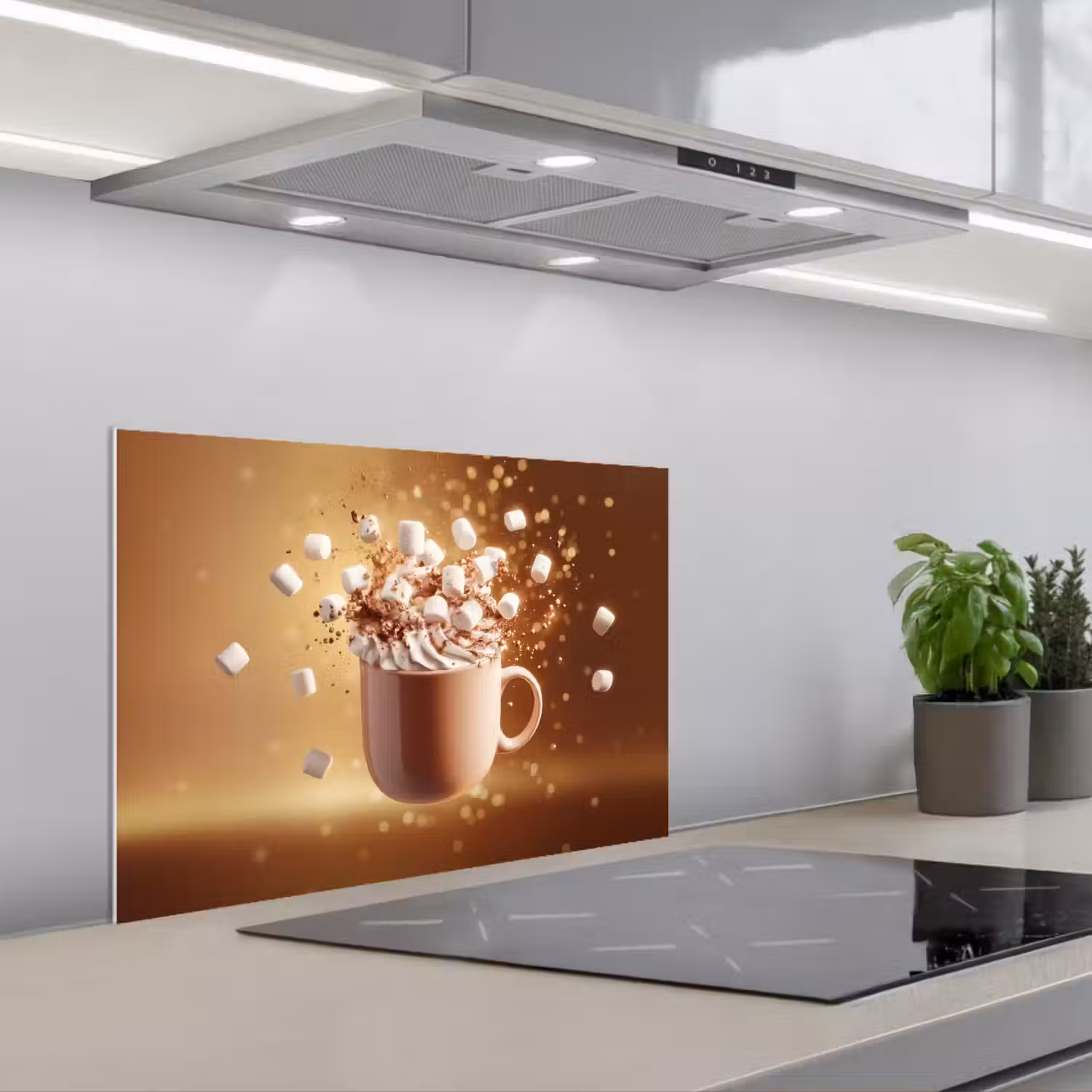 Chocomelk - Drinken - Warm - Bruin keuken achterwand spatscherm klein -3d_schuin