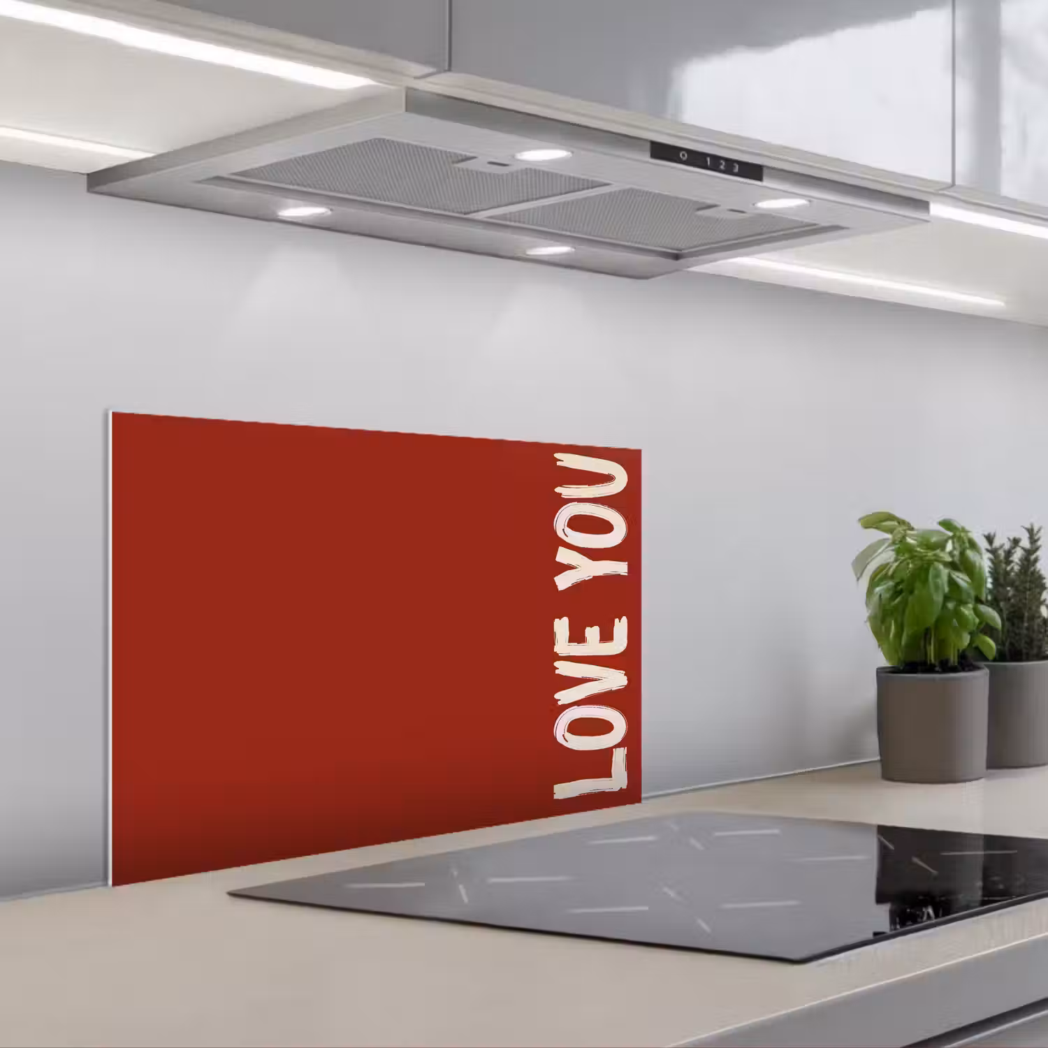 Schuin - Loveyou - Rood keuken achterwand spatscherm klein -3d_schuin