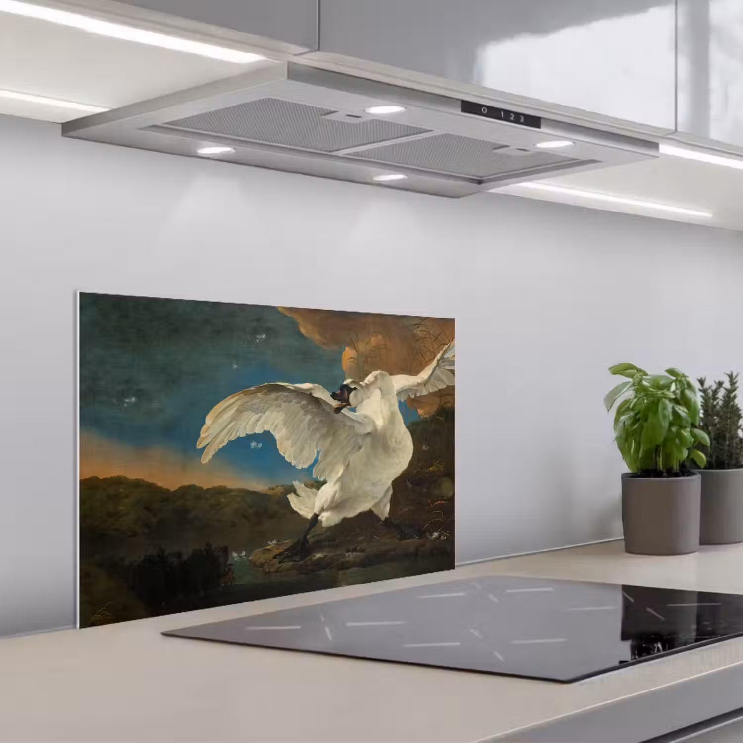 Zwaan - Oude meesters - Jan Asselijn keuken achterwand spatscherm klein -3d_schuin