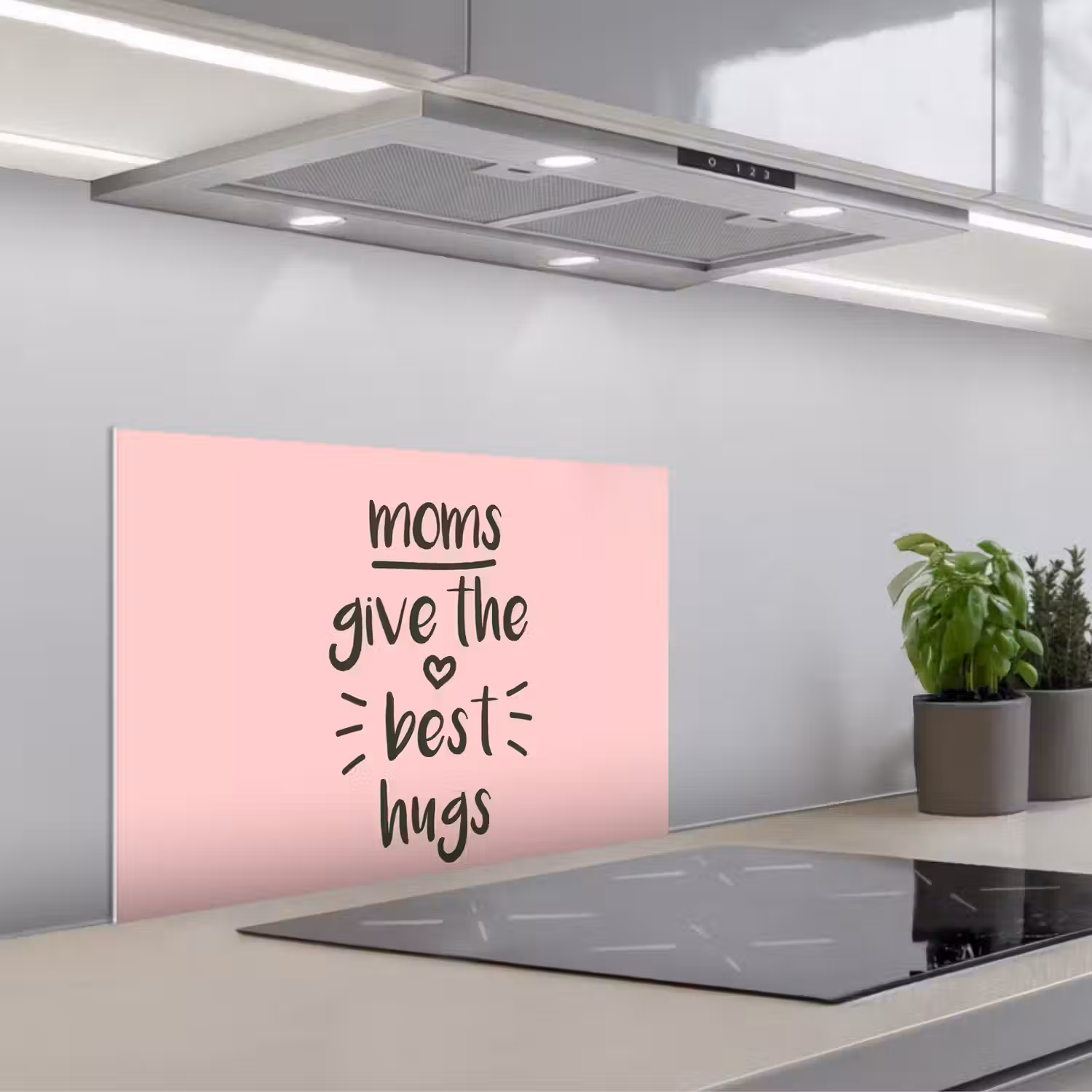 Spreuken - Moms give the best hugs - Quotes - Mama keuken achterwand spatscherm klein -3d_schuin
