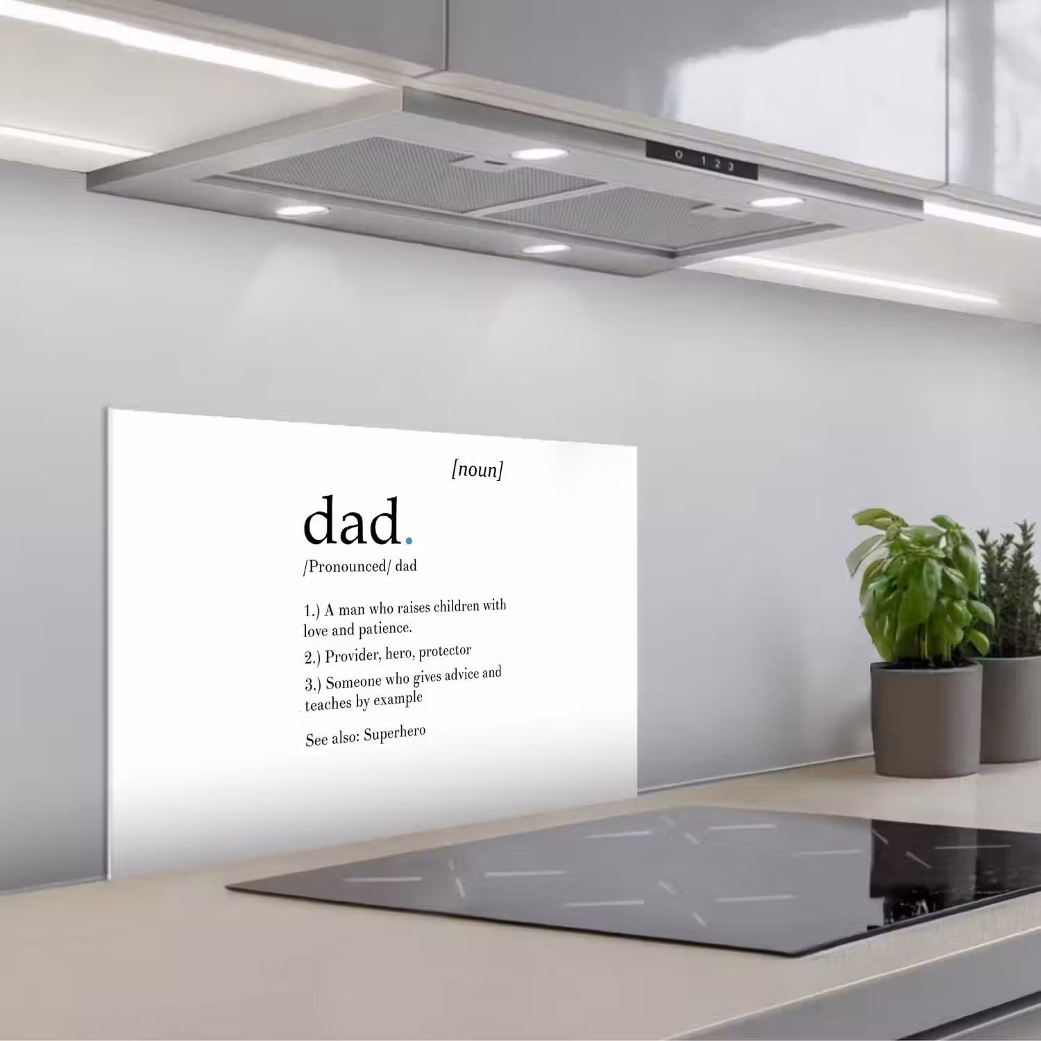 Spreuken - Papa definitie - Quotes - Dad keuken achterwand spatscherm klein -3d_schuin