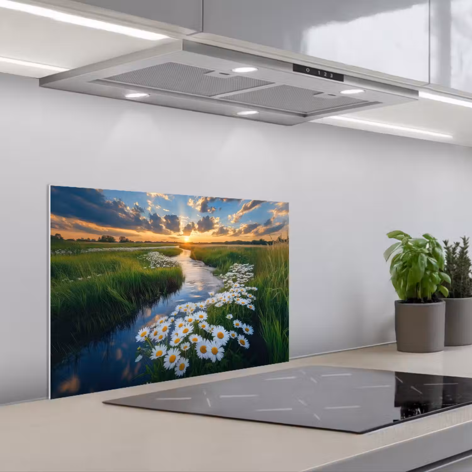 Beekje - Landschap - Margriet keuken achterwand spatscherm klein -3d_schuin