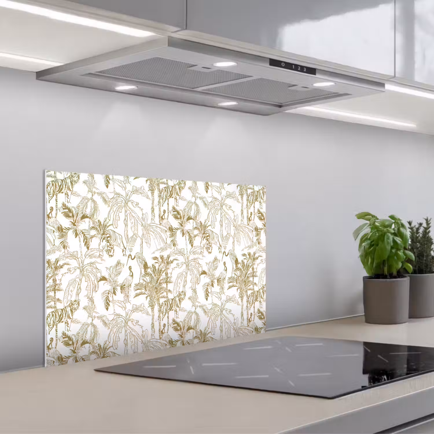 Tijger - Oerwoud - Beige keuken achterwand spatscherm klein 900 -3d_schuin