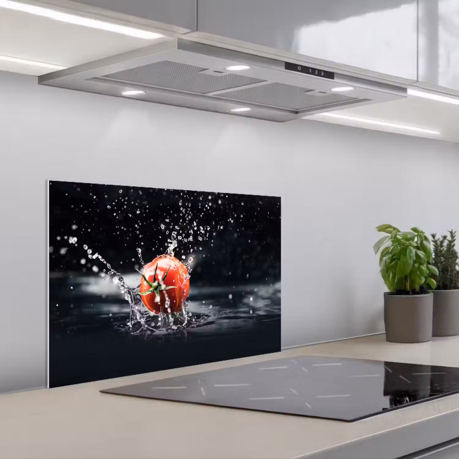 Tomaat - Groente - Stilleven - Water - Rood keuken achterwand spatscherm klein -3d_schuin