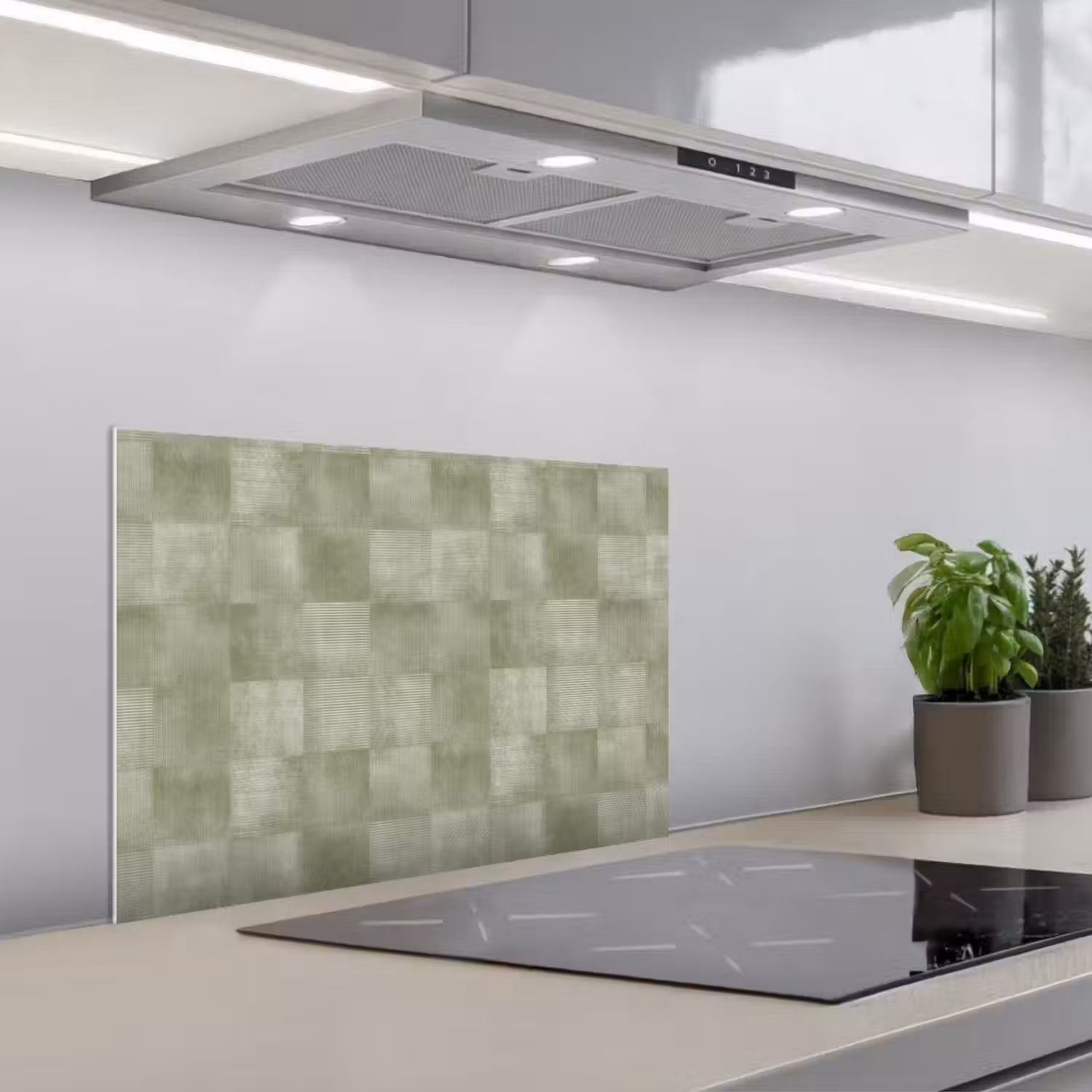 Vlakken - Rustiek - Groen keuken achterwand spatscherm klein 900 -3d_schuin
