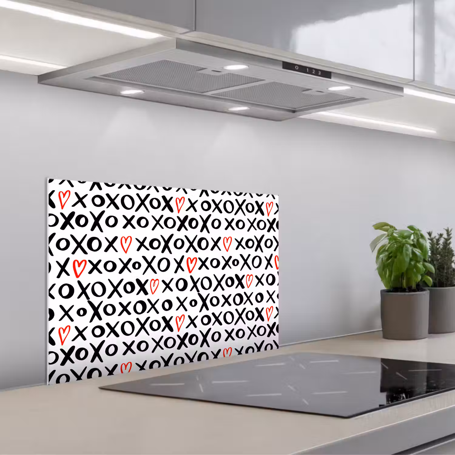Tekens - Harten - Rood keuken achterwand spatscherm klein 900 -3d_schuin