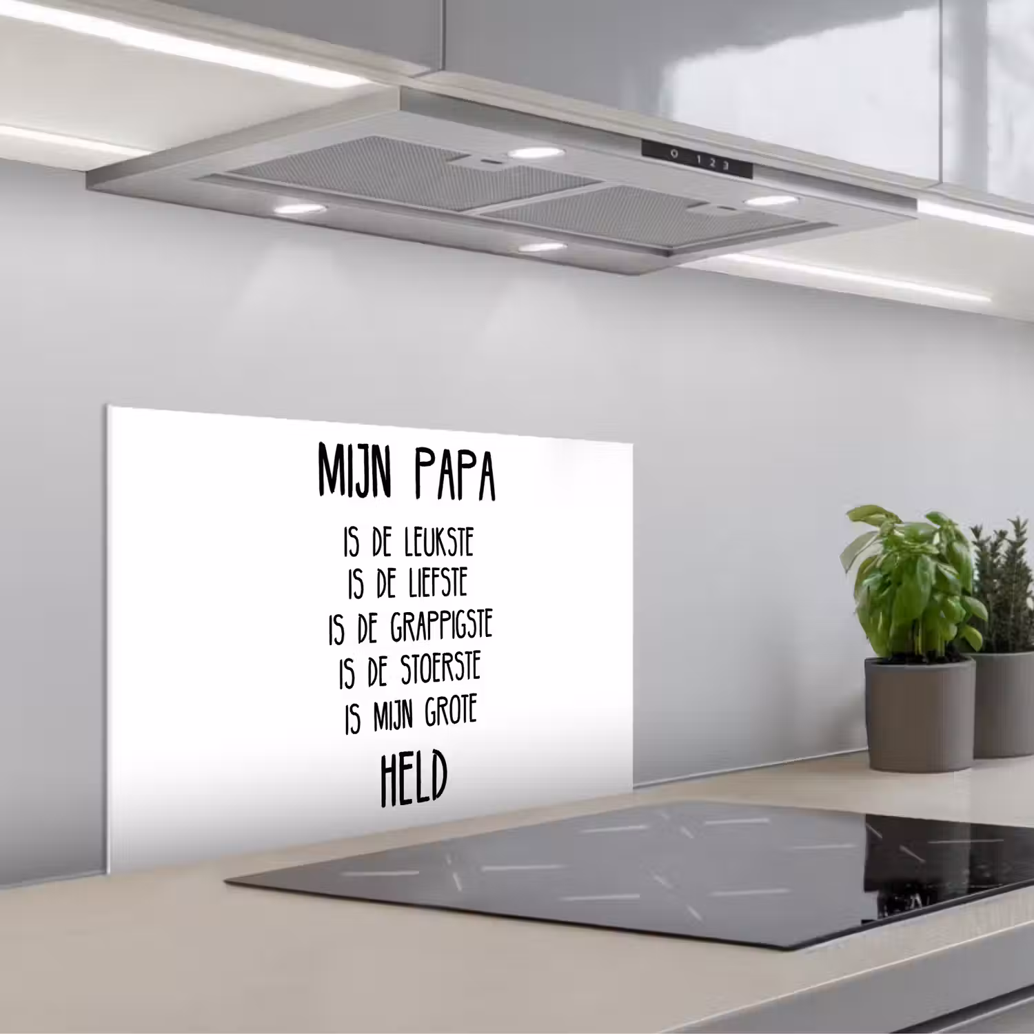 Quotes - Papa is mijn grote held - Spreuken - Papa keuken achterwand spatscherm klein -3d_schuin