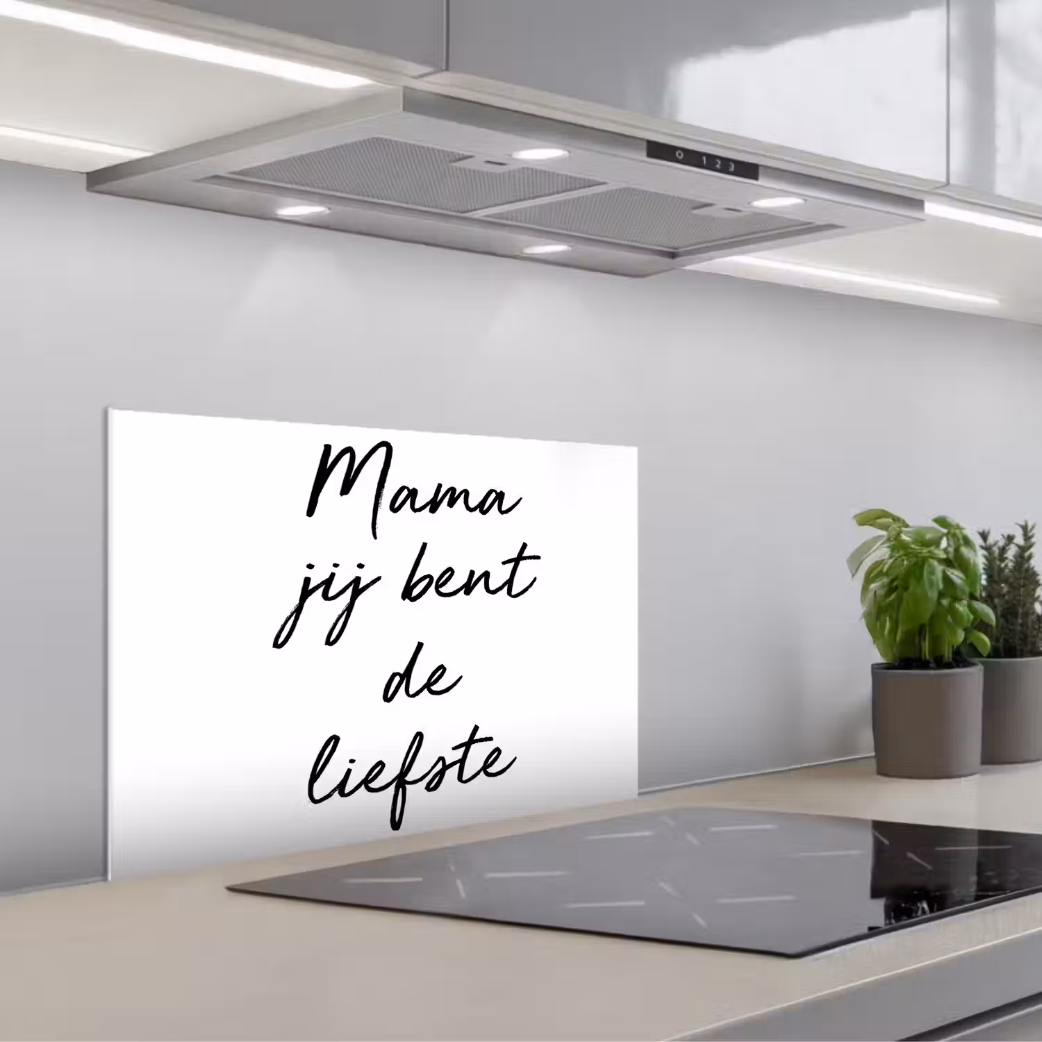 Quotes - Mama jij bent de liefste - Moeder - Spreuken keuken achterwand spatscherm klein -3d_schuin