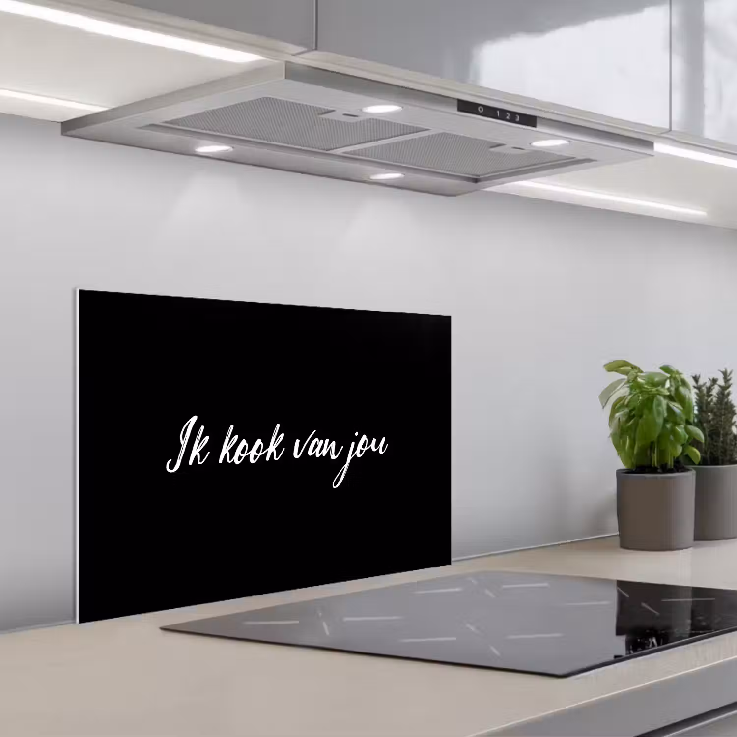 Quotes - Spreuken - Ik kook van jou - Liefde - Partner keuken achterwand spatscherm klein -3d_schuin