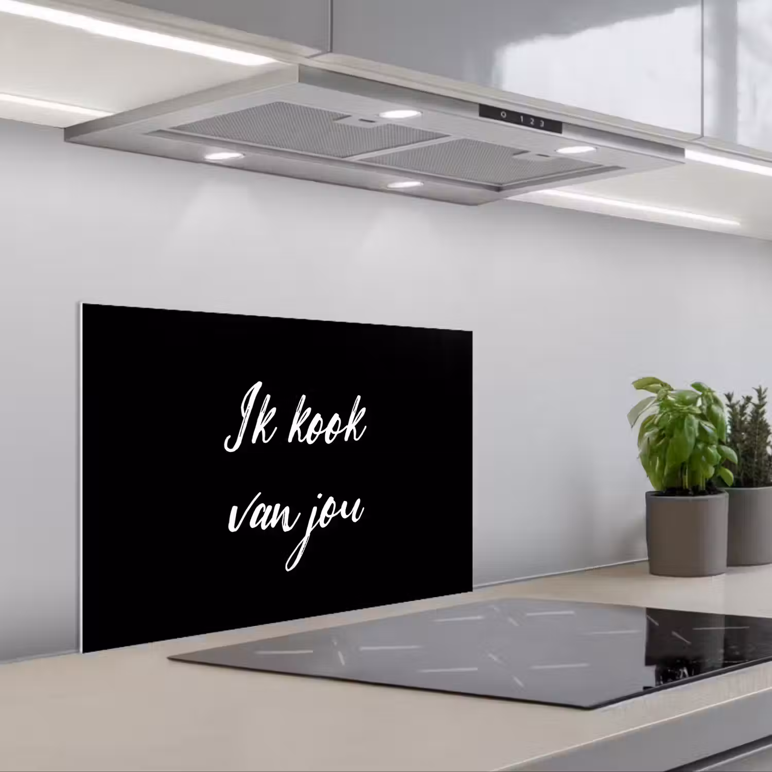 Quotes - Spreuken - Ik kook van jou - Liefde - Partner keuken achterwand spatscherm klein -3d_schuin