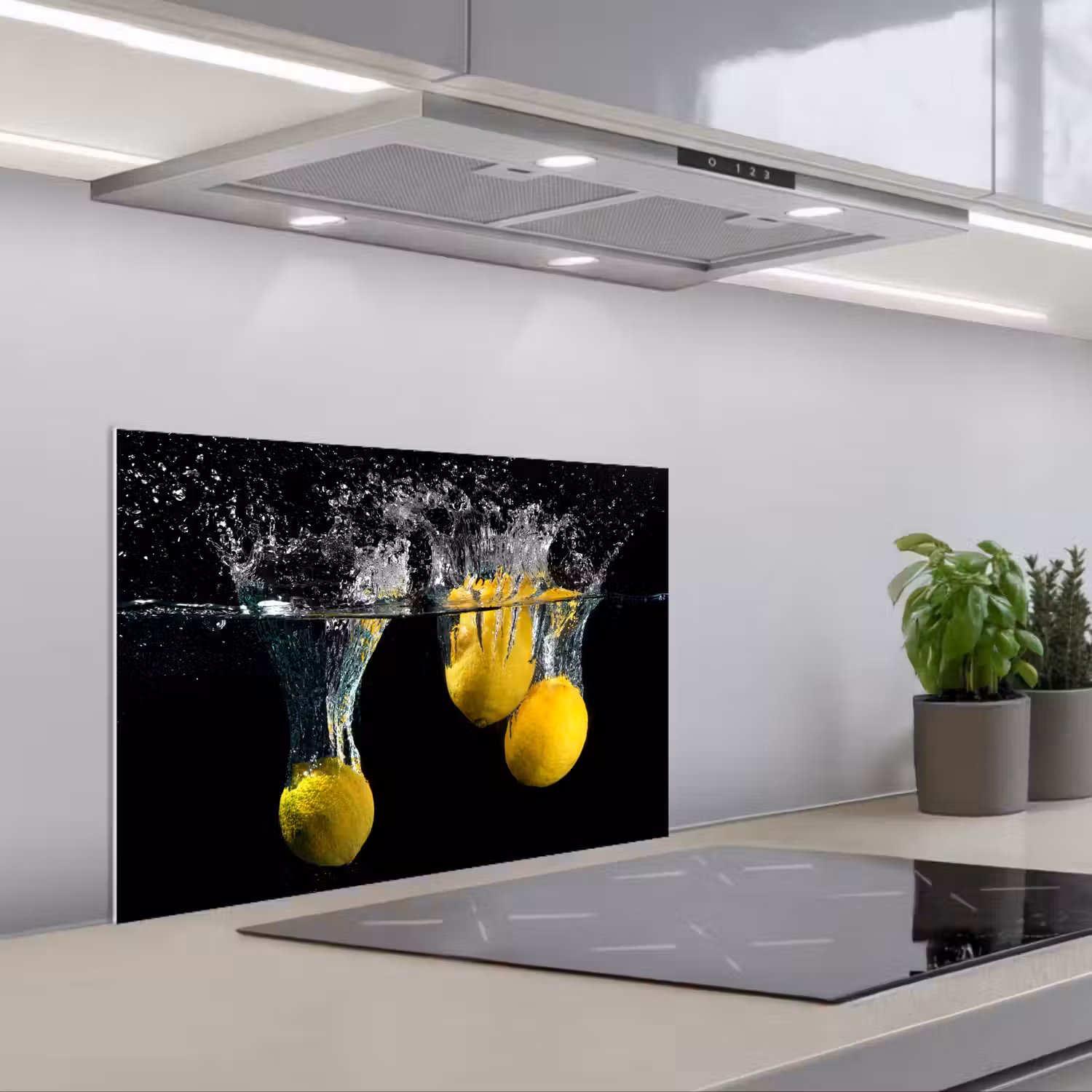 Citroen - Fruit - Stilleven - Water - Geel keuken achterwand spatscherm klein -3d_schuin