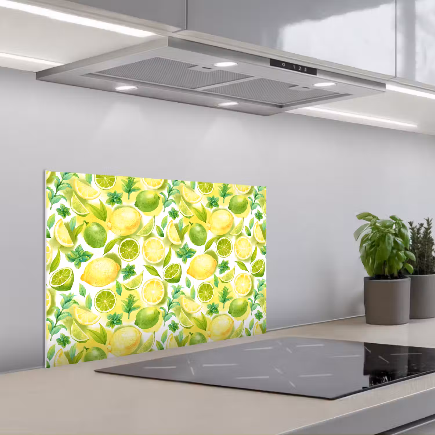 Citroen - Geel - Limoen - Groen keuken achterwand spatscherm klein 900 -3d_schuin