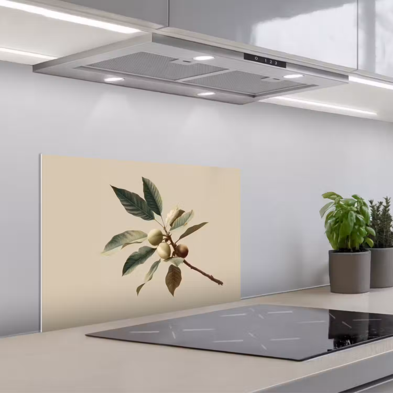 Tak - Groene Bladeren - Vruchten keuken achterwand spatscherm klein -3d_schuin