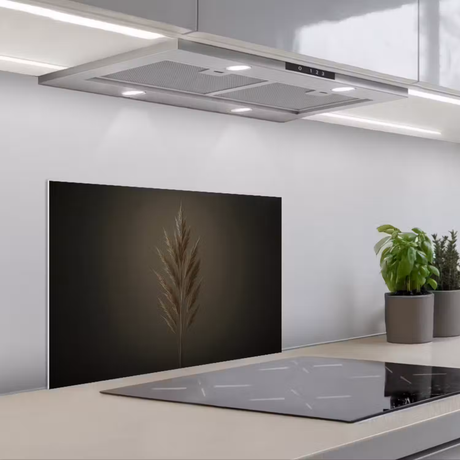 Tak - Pluimgras - Donkerbruin keuken achterwand spatscherm klein -3d_schuin