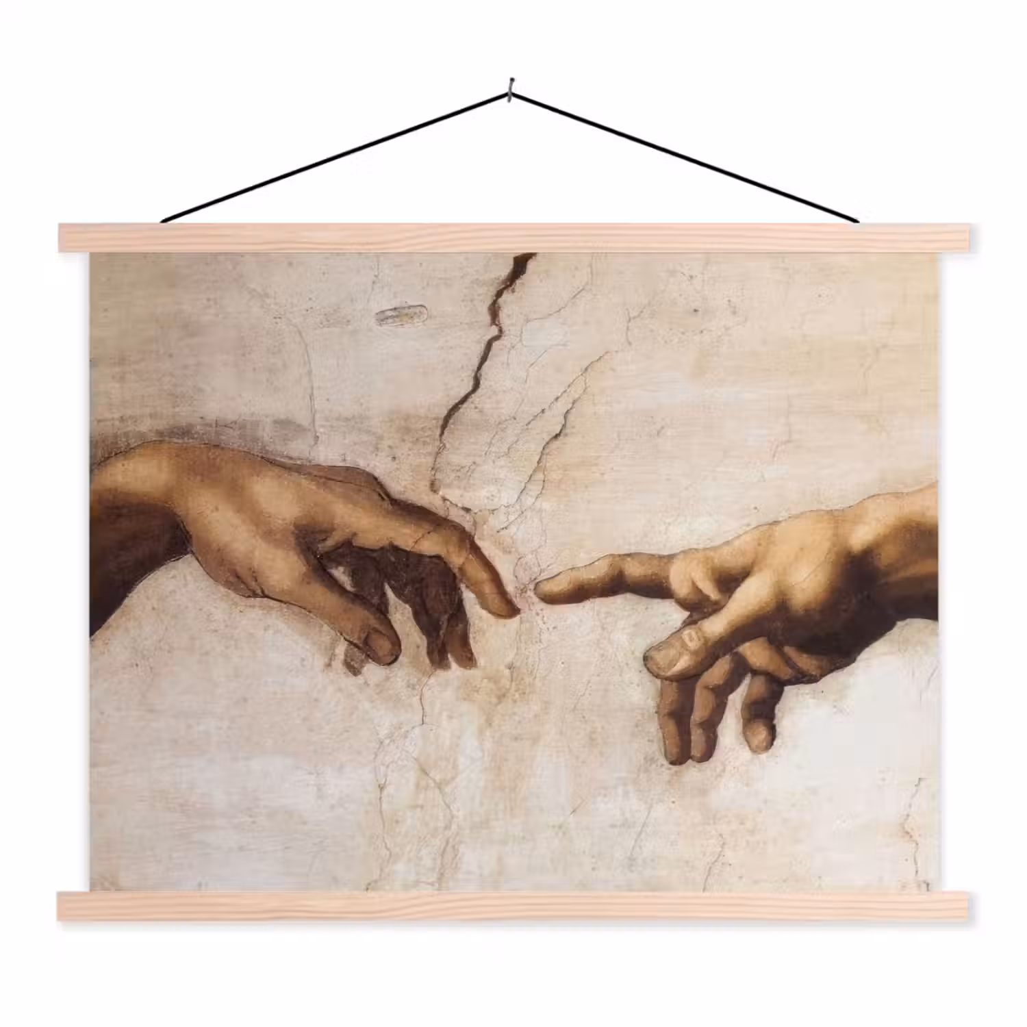 Adam - Michelangelo - Schilderij - Creation of Adam textielposter latten blank klein -3d