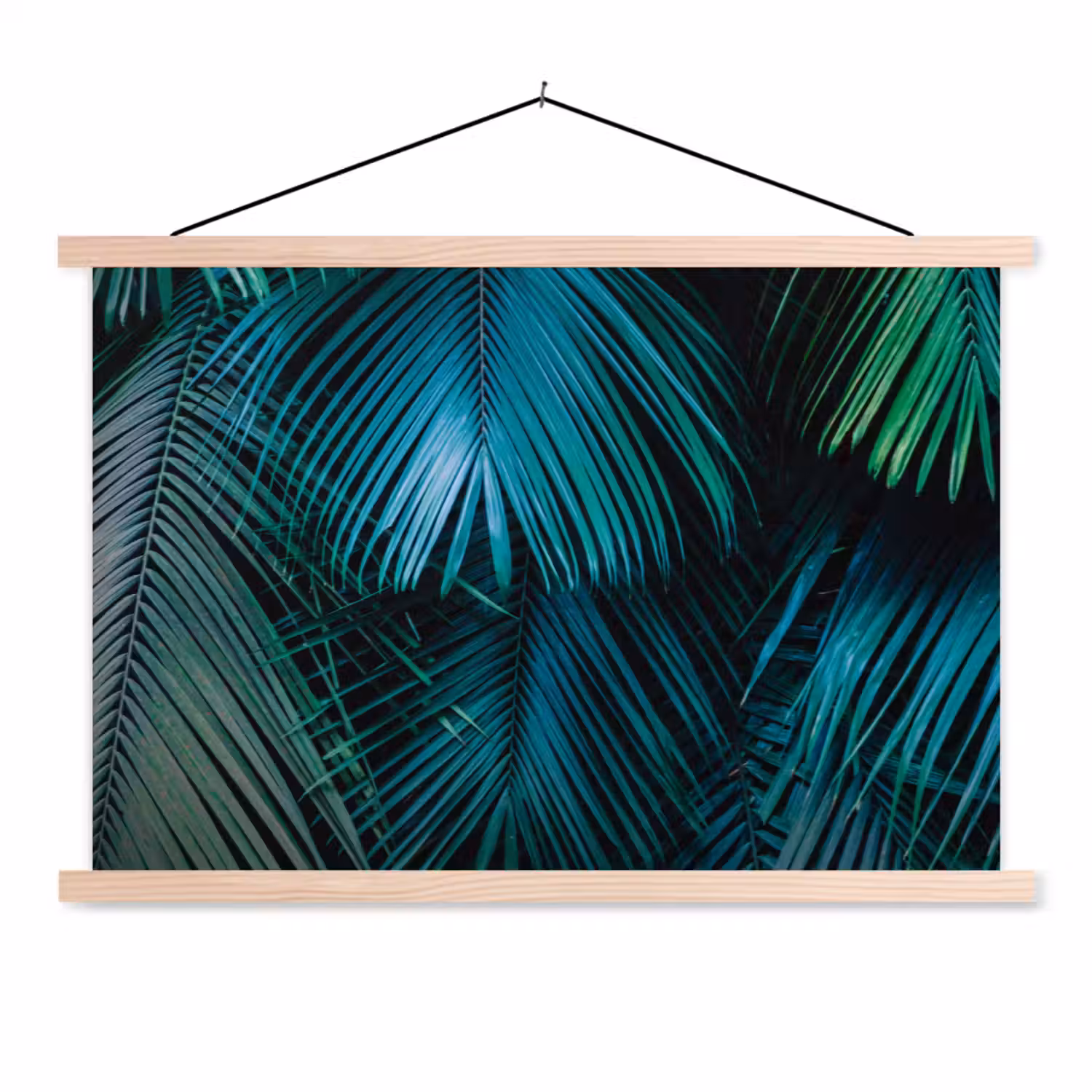 Bladeren - Tropisch - Jungle textielposter latten blank klein -3d