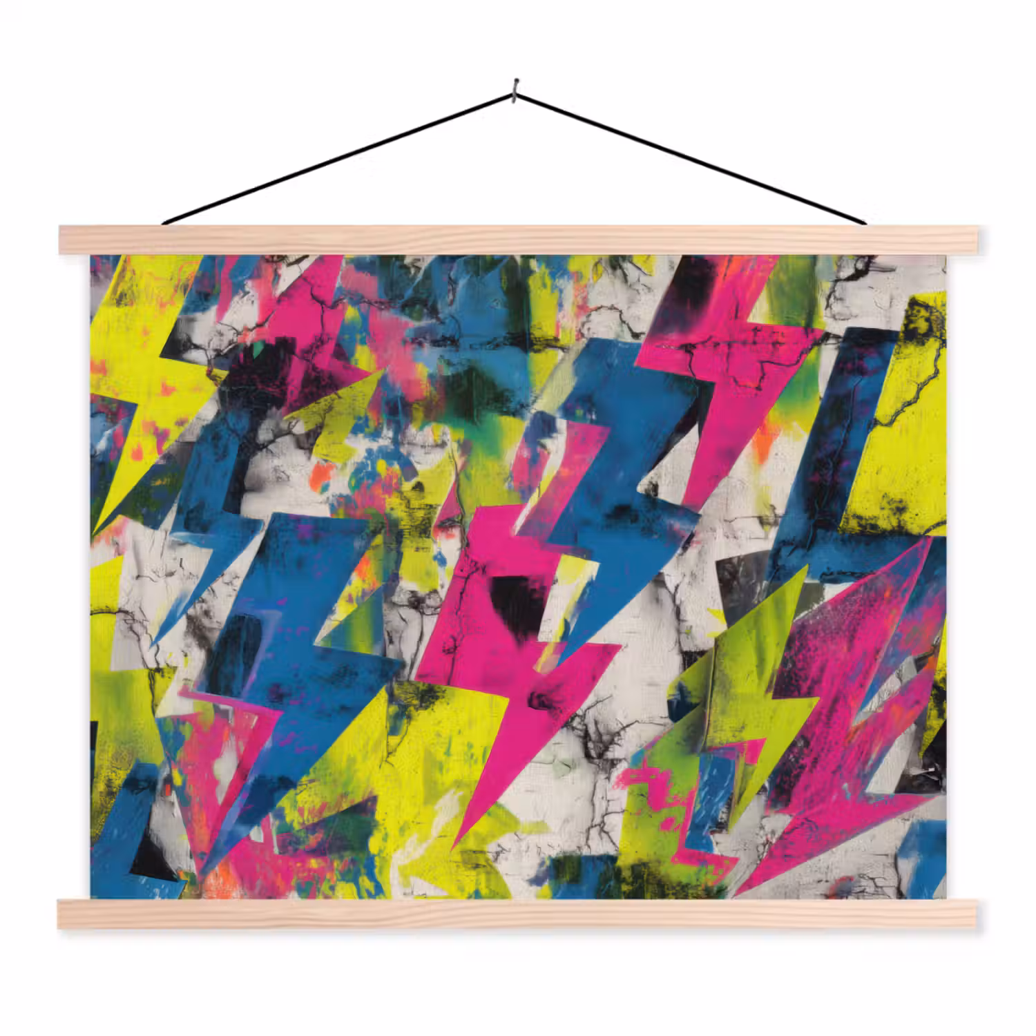 Bliksemschichten - Patroon - Marmer - Kleuren textielposter latten blank klein -3d