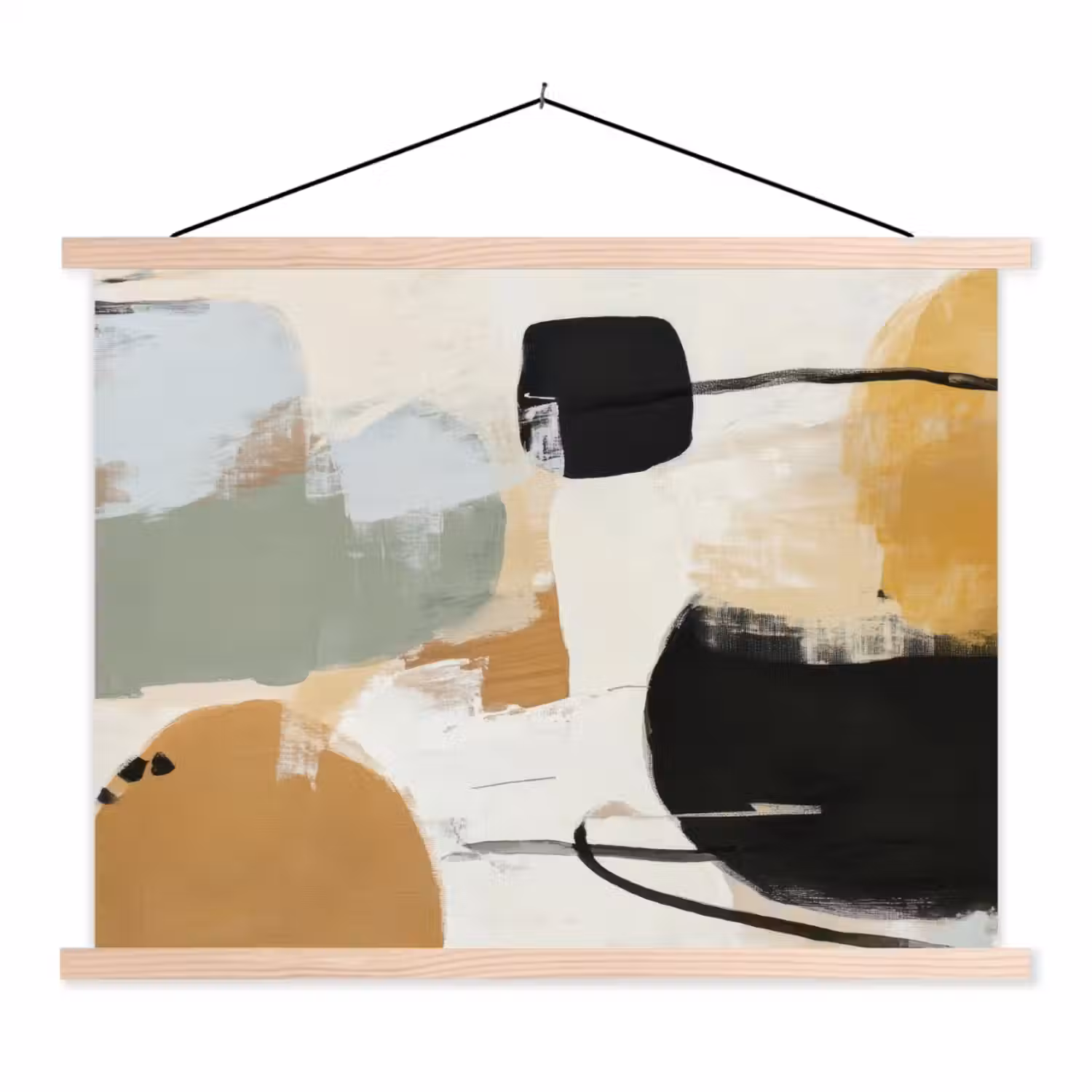 Paint - Abstract - Kleuren textielposter latten blank klein -3d