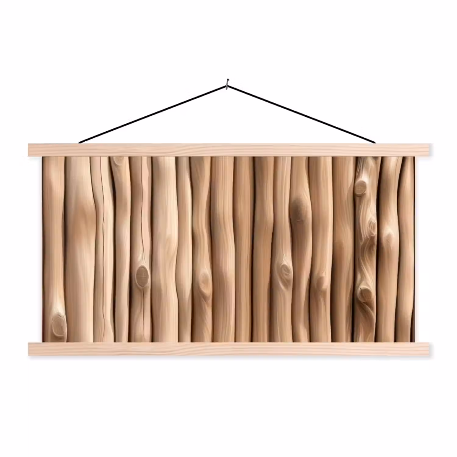 Hout - Stam - Lichtbruin textielposter latten blank klein -3d