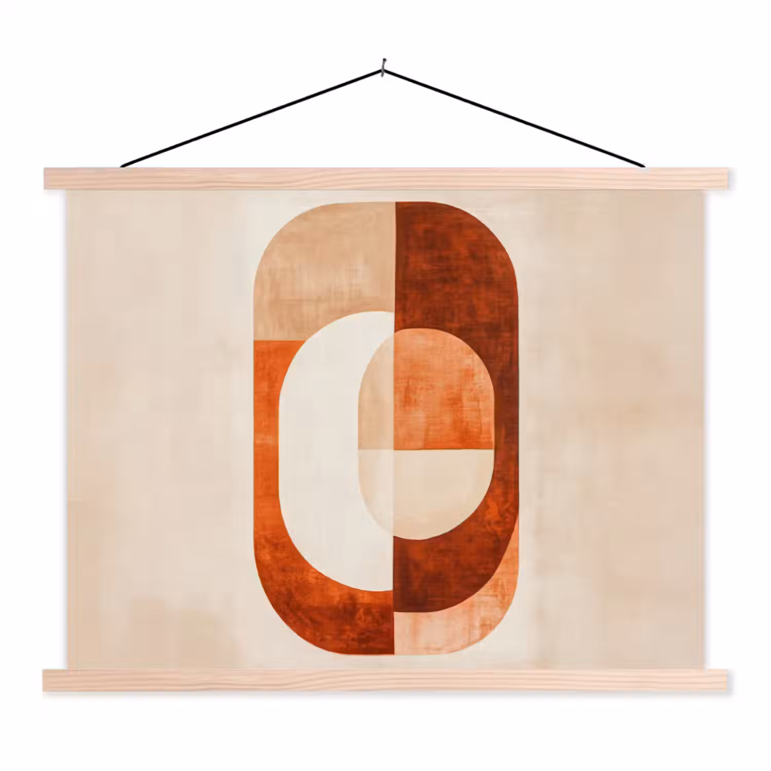 Illustratie - Abstract - Vormen - Rood textielposter latten blank klein -3d