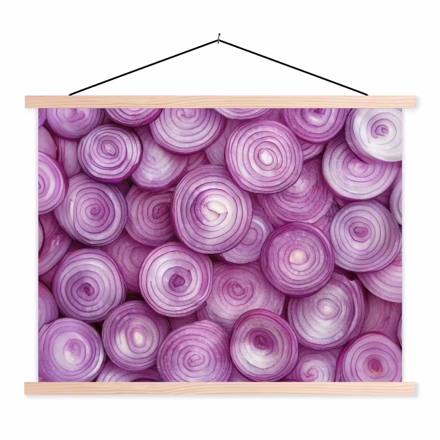 Paars - Uien - Close up textielposter latten blank klein -3d