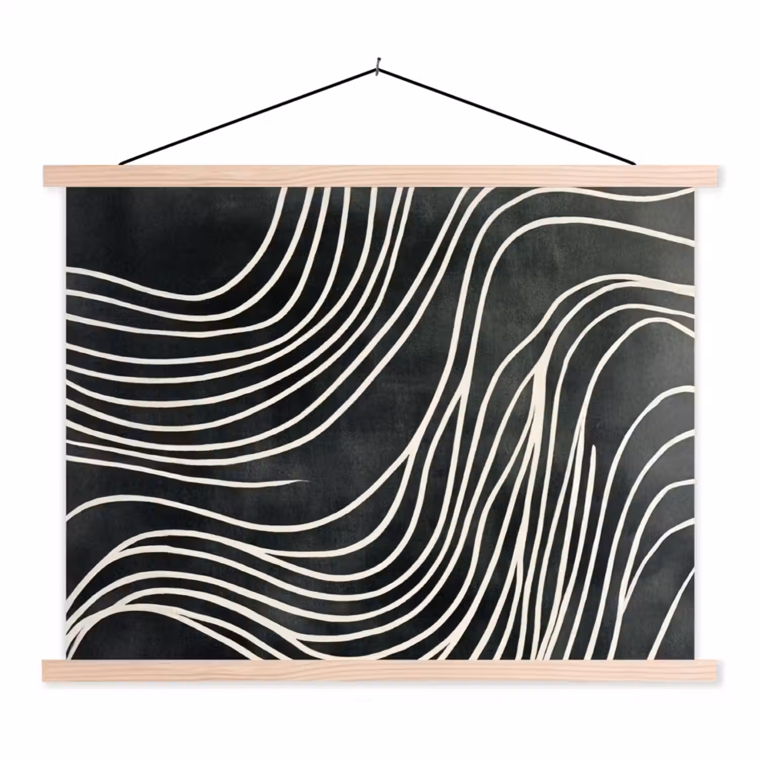 Lijnen - Patroon - Abstract - Wit textielposter latten blank klein -3d